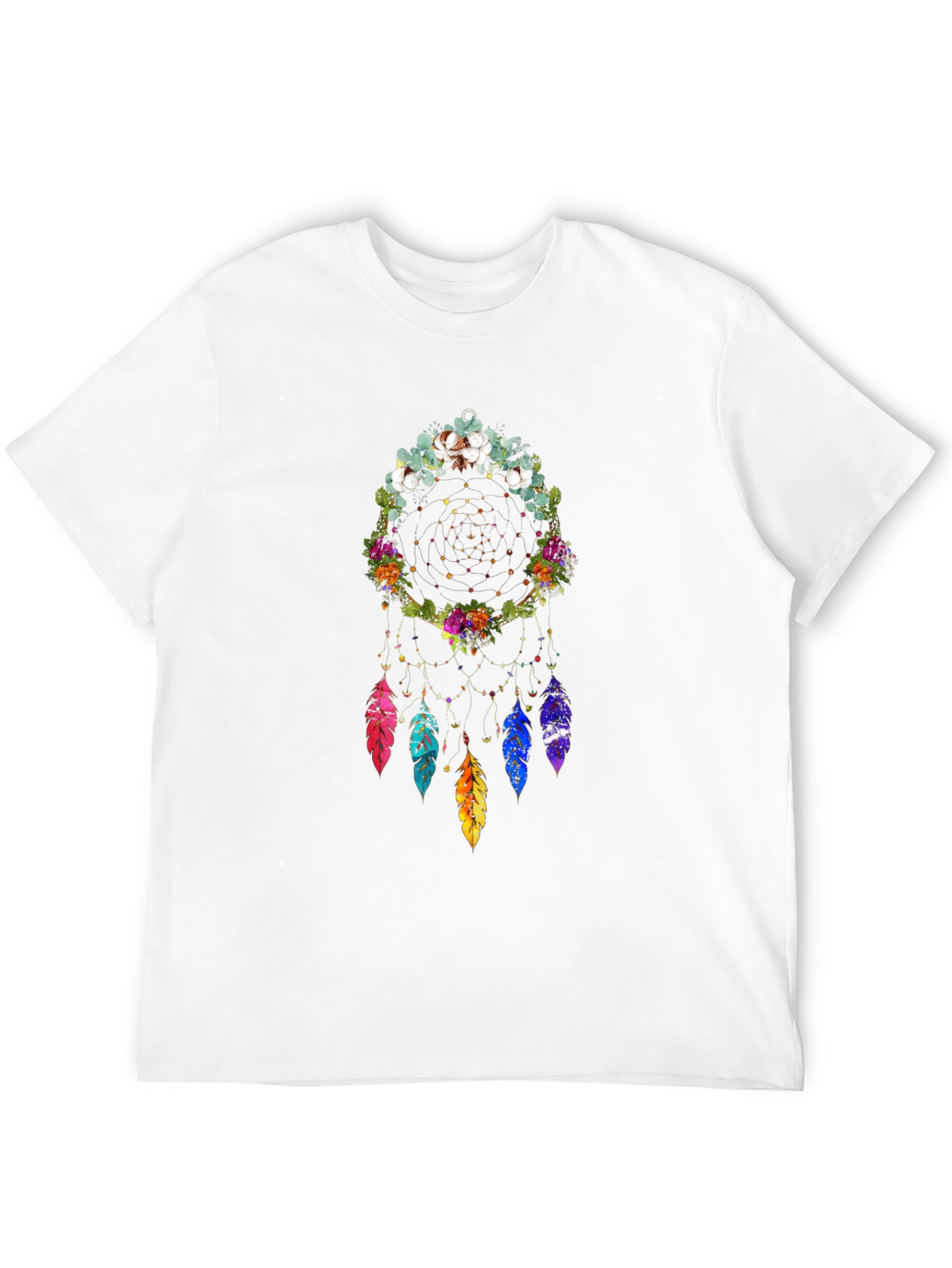 Floral Dream Catcher Graphic Tee - Black