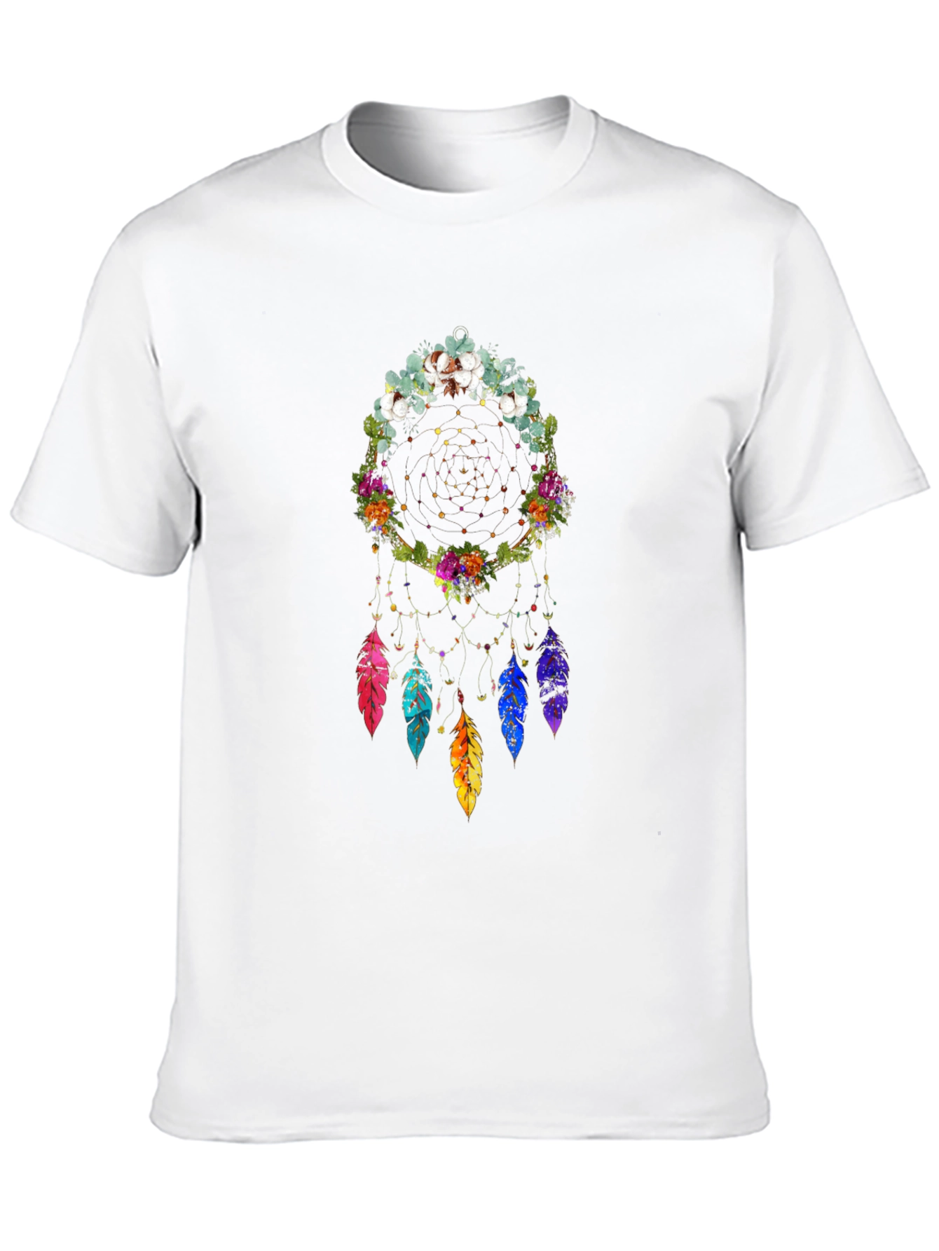 Floral Dream Catcher Graphic Tee - Black
