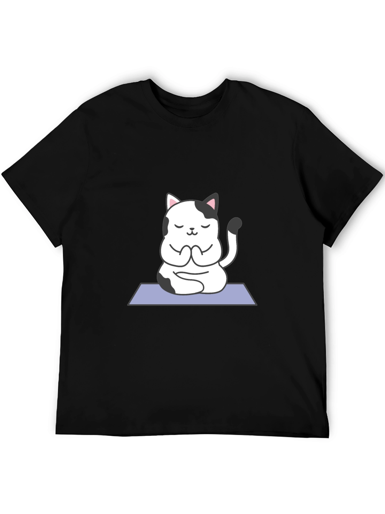 Yoga Cat Black T-Shirt - Meditating Kitten Tee