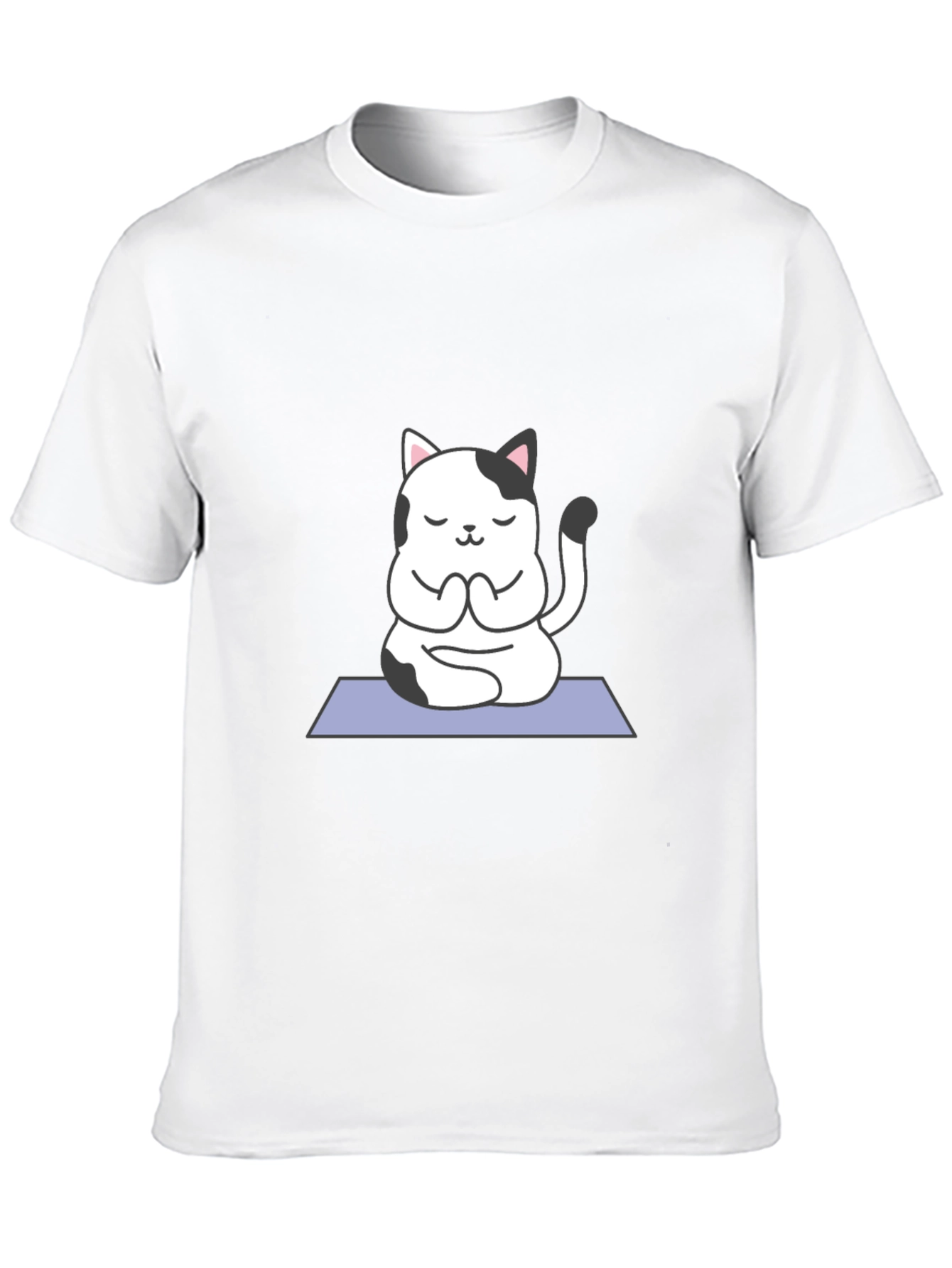 Yoga Cat Black T-Shirt - Meditating Kitten Tee