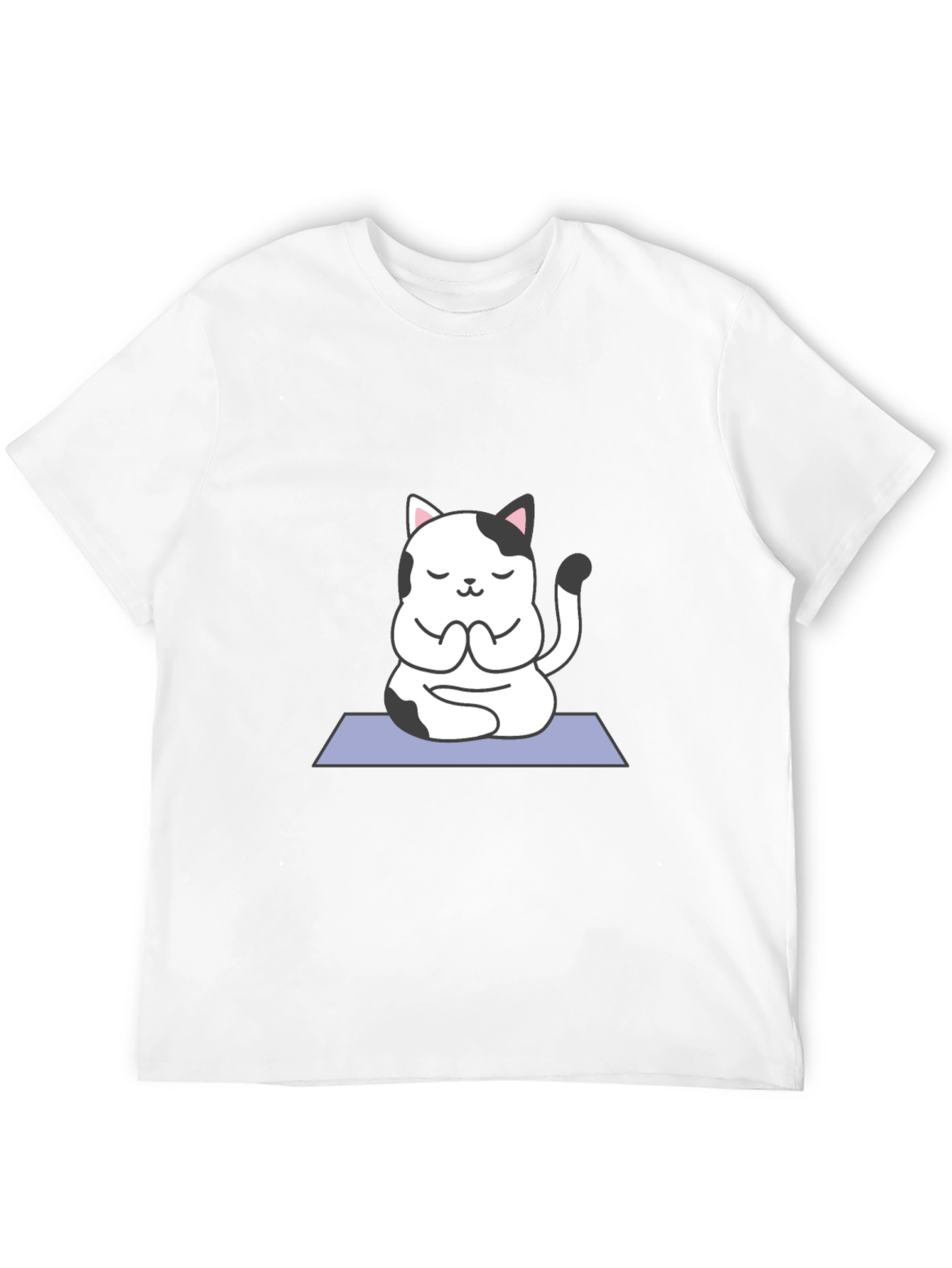 Yoga Cat Black T-Shirt - Meditating Kitten Tee