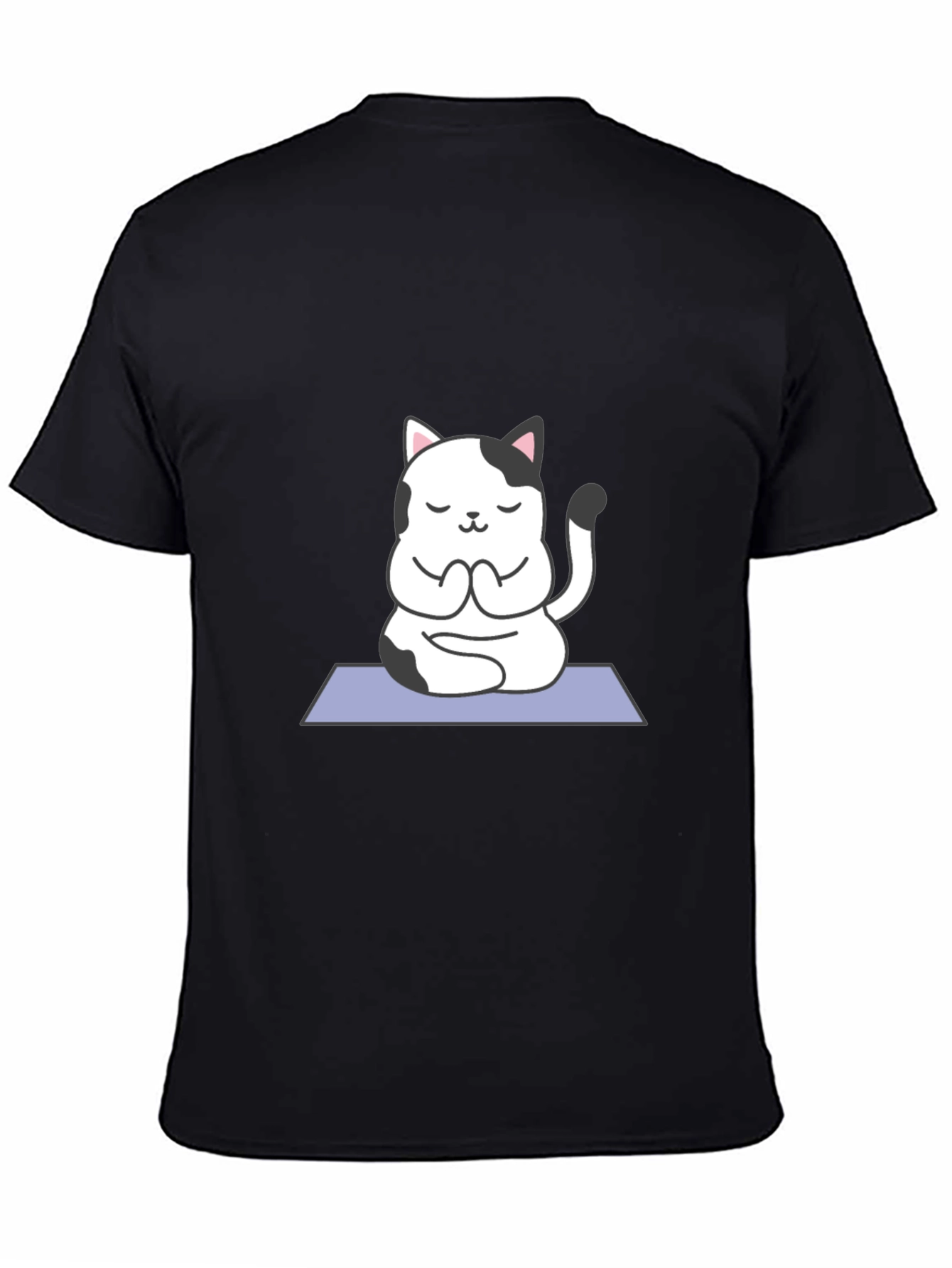 Yoga Cat Black T-Shirt - Meditating Kitten Tee