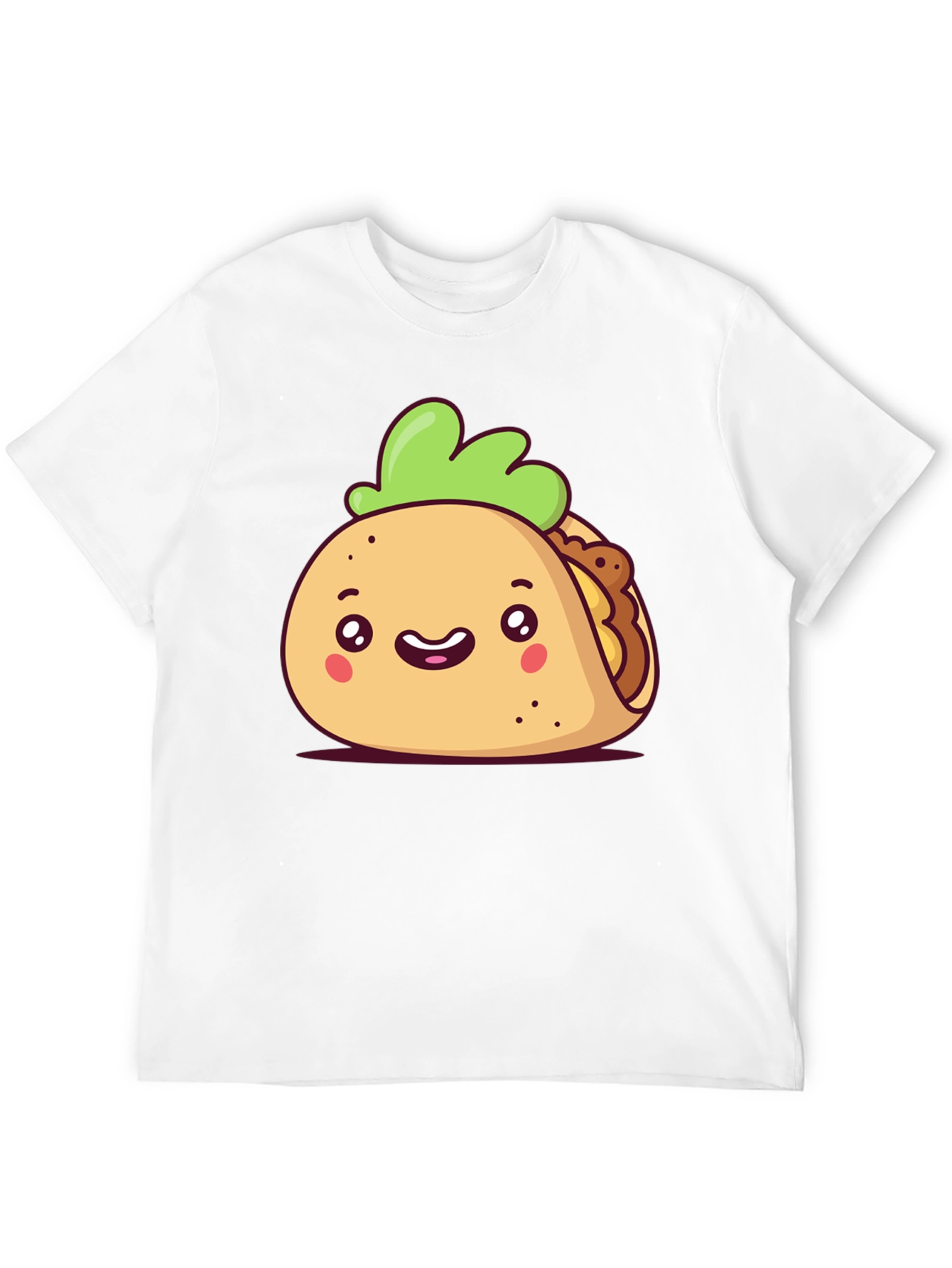 Cute Cartoon Taco Black T-Shirt