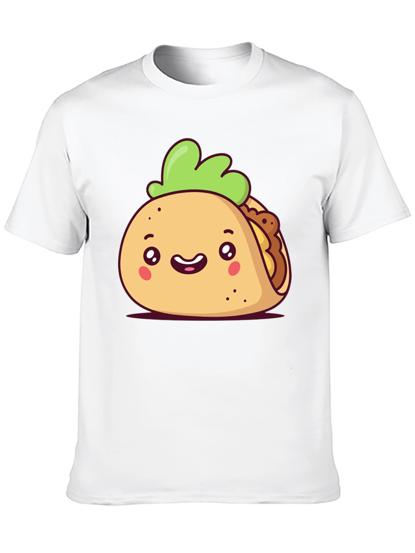 Cute Cartoon Taco Black T-Shirt
