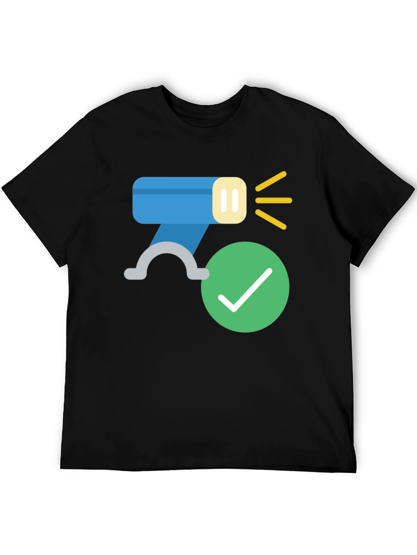 Modern Black T-Shirt with Flashlight Design