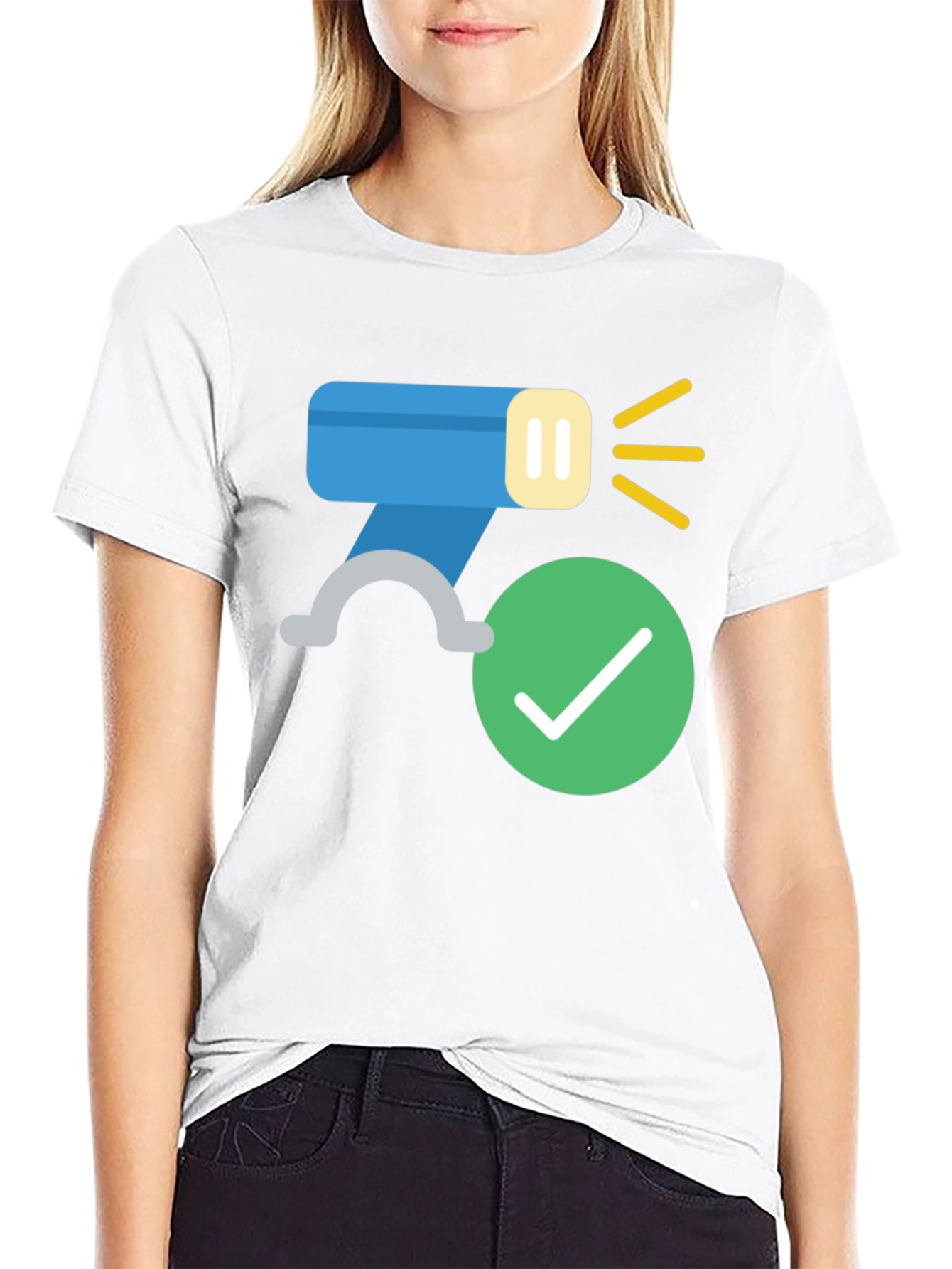 Modern Black T-Shirt with Flashlight Design