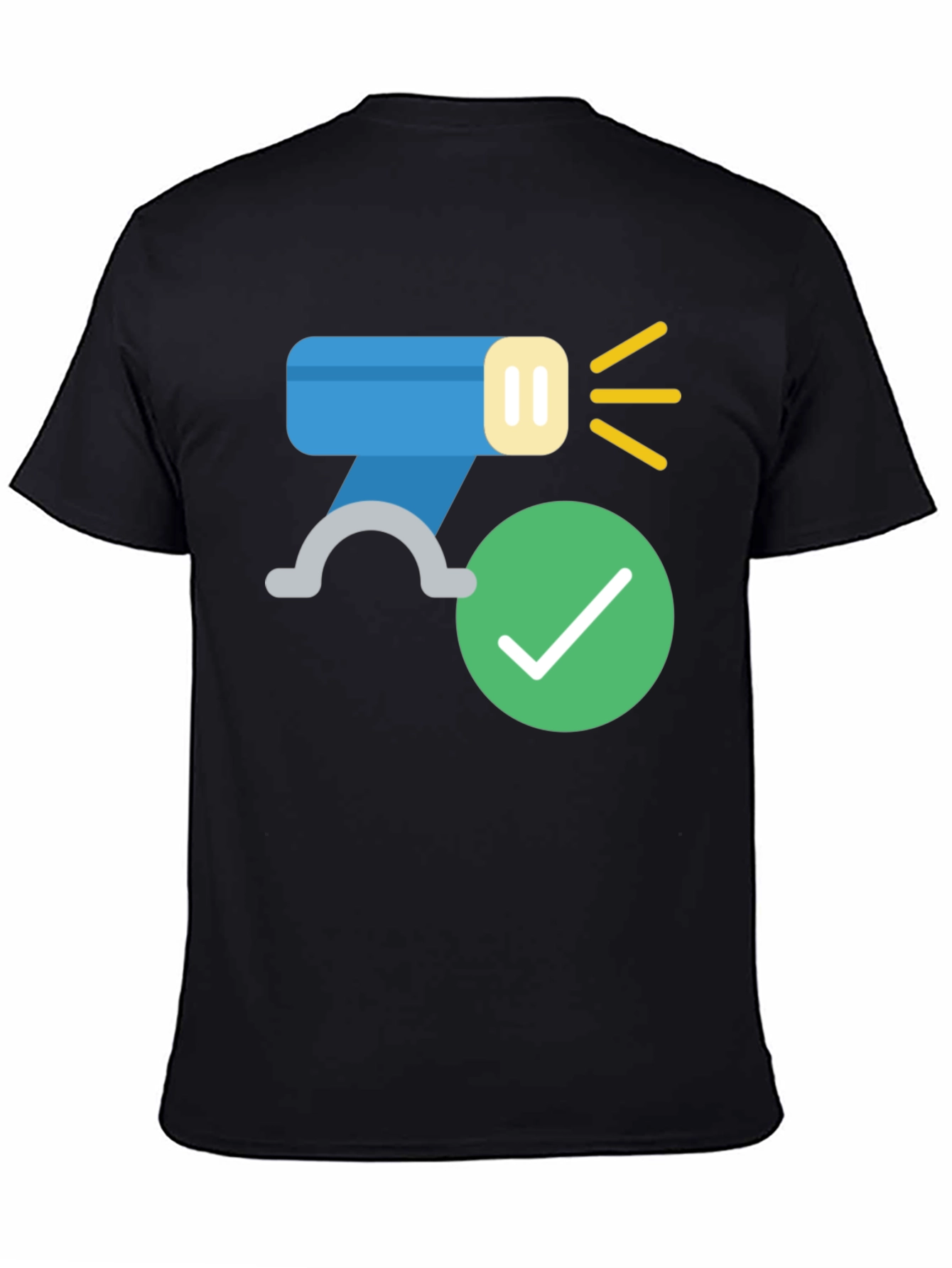 Modern Black T-Shirt with Flashlight Design