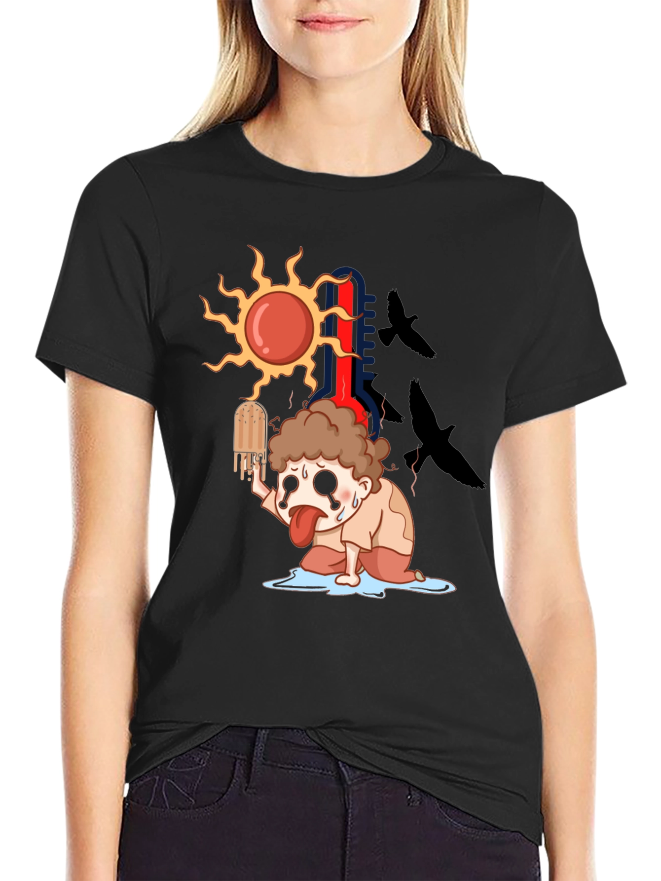 Cartoon Graphic Tee - Summer Heat T-Shirt