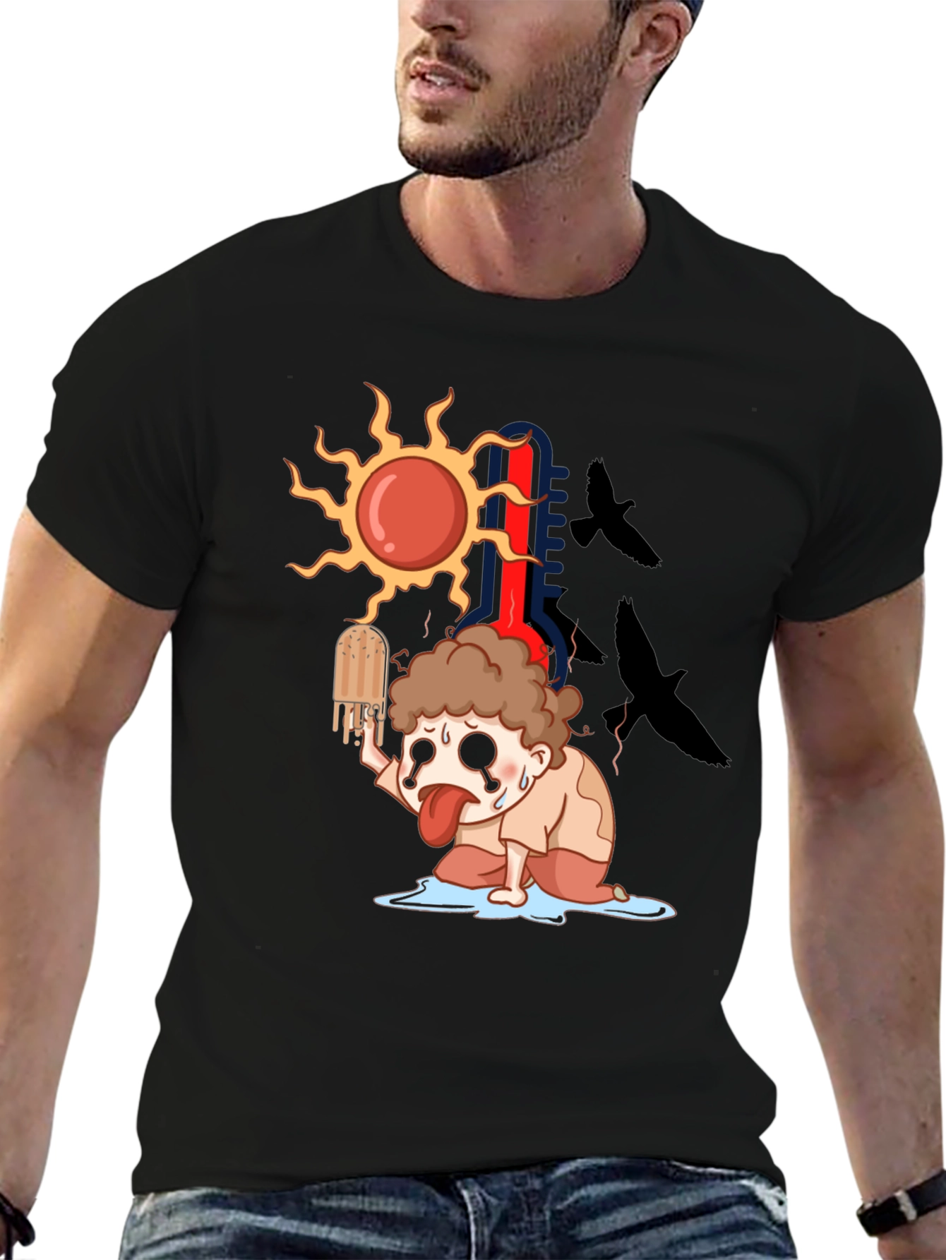 Cartoon Graphic Tee - Summer Heat T-Shirt