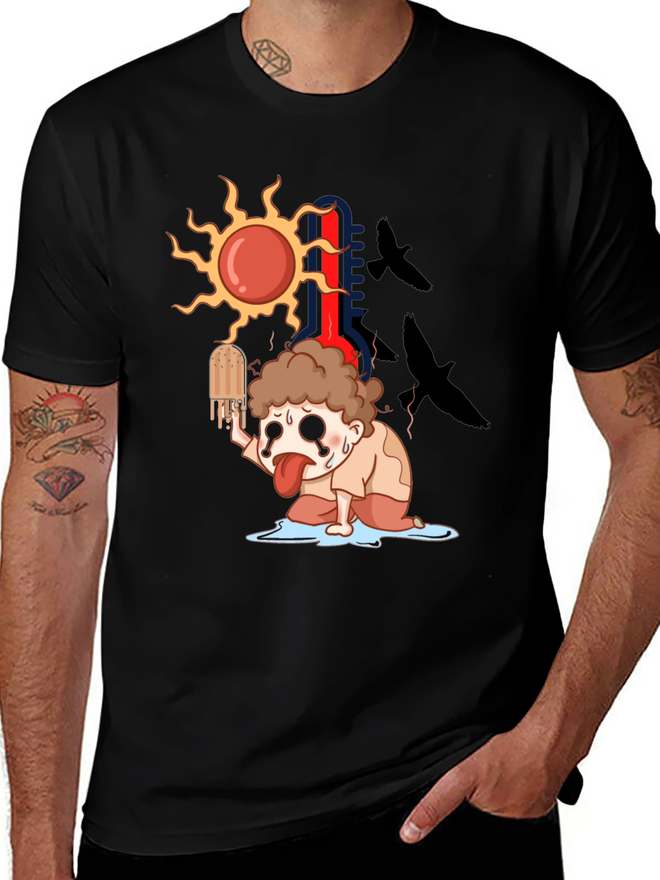 Cartoon Graphic Tee - Summer Heat T-Shirt