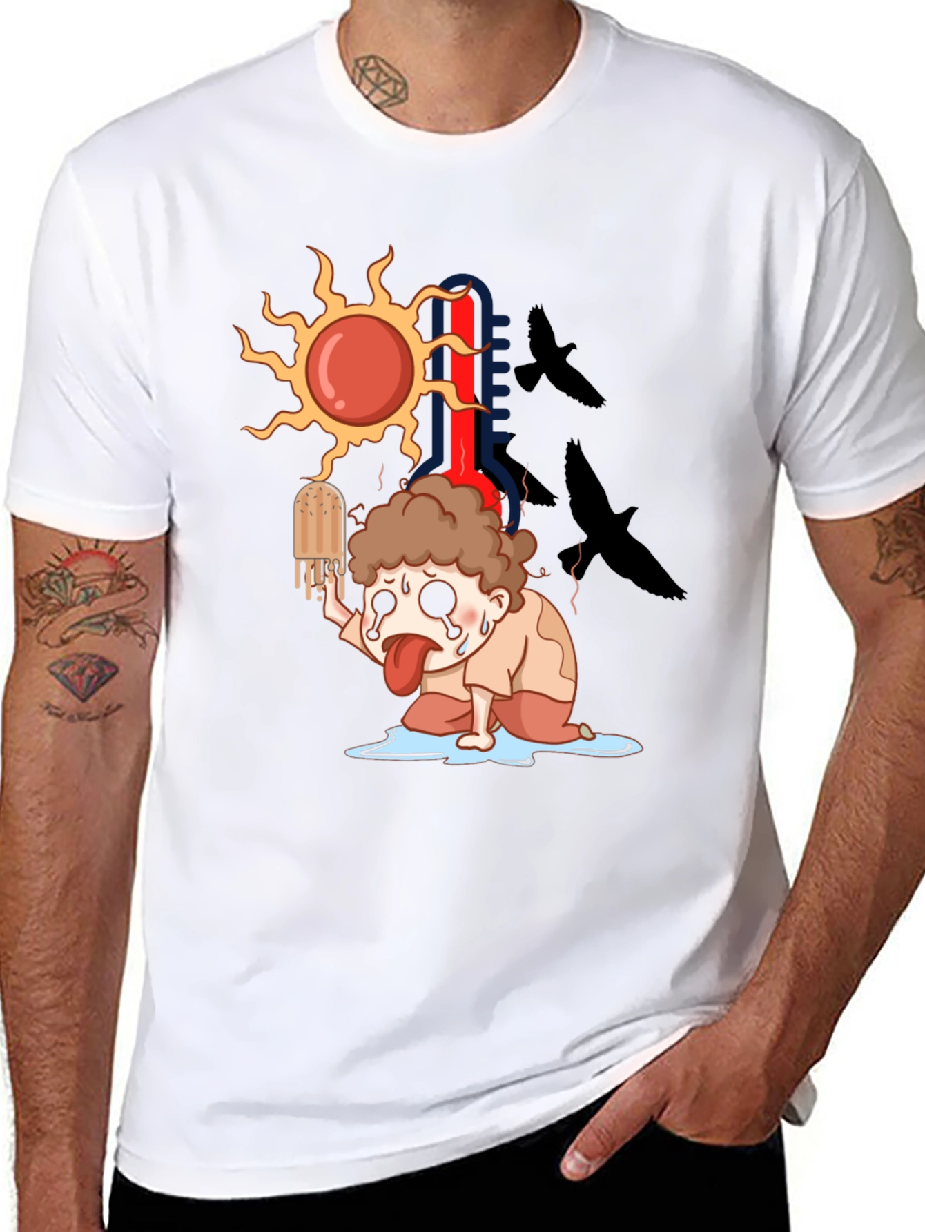 Cartoon Graphic Tee - Summer Heat T-Shirt