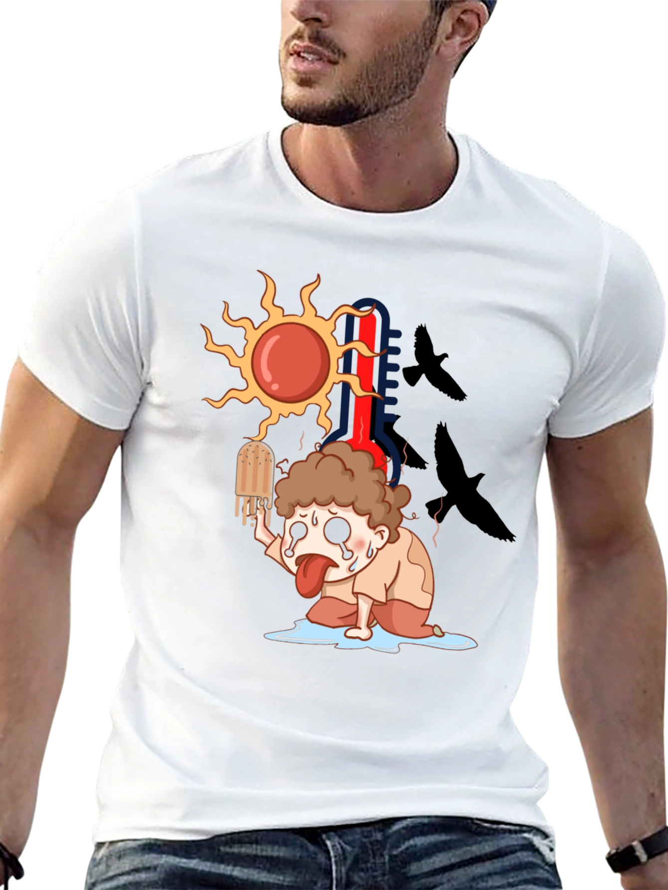 Cartoon Graphic Tee - Summer Heat T-Shirt