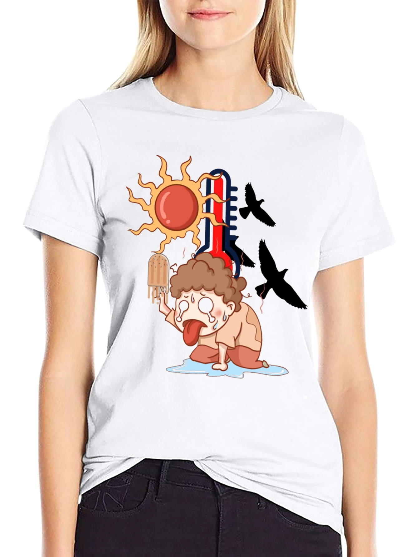 Cartoon Graphic Tee - Summer Heat T-Shirt