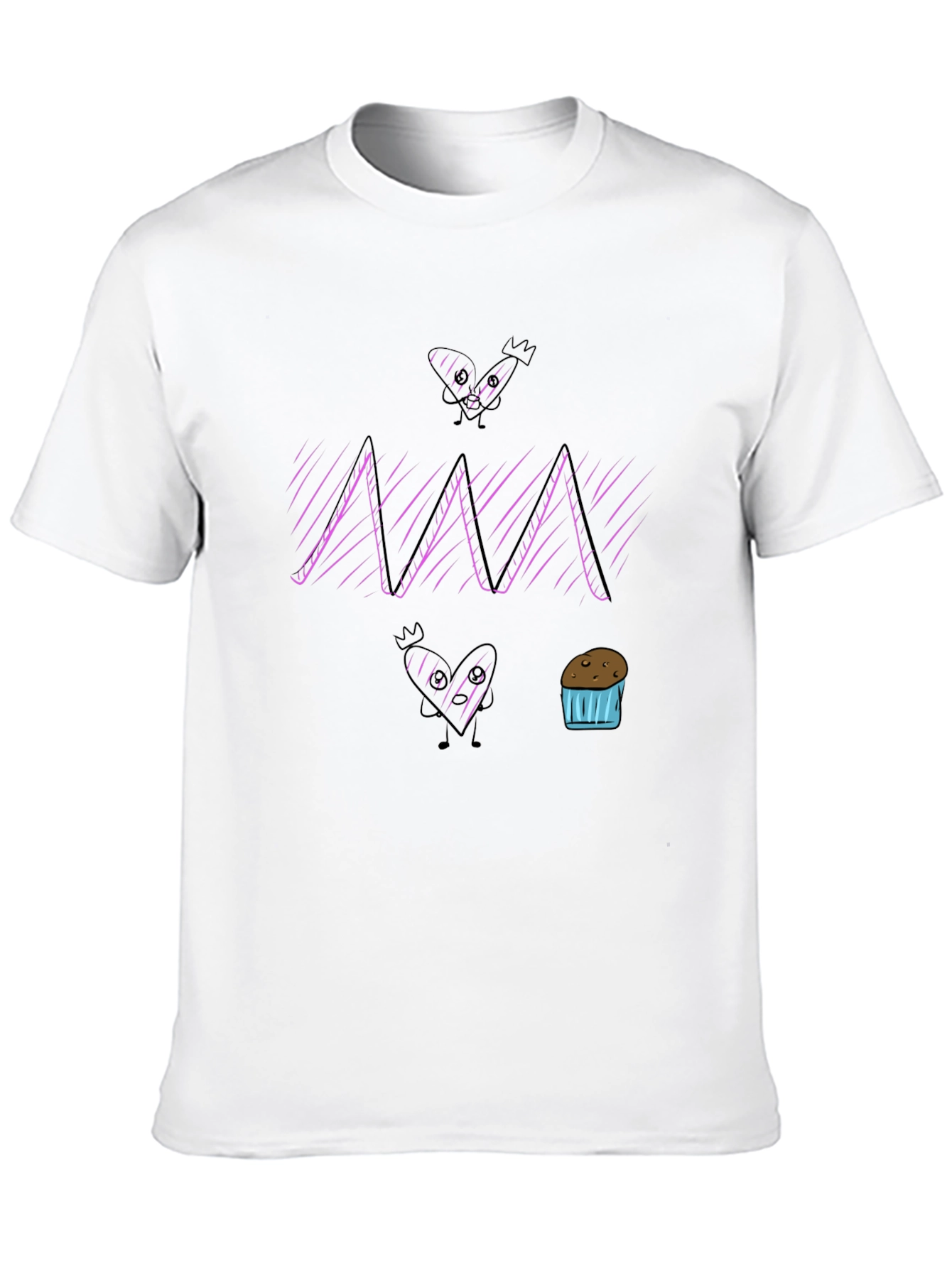 Fun Cartoon Graphic Print Black T-Shirt