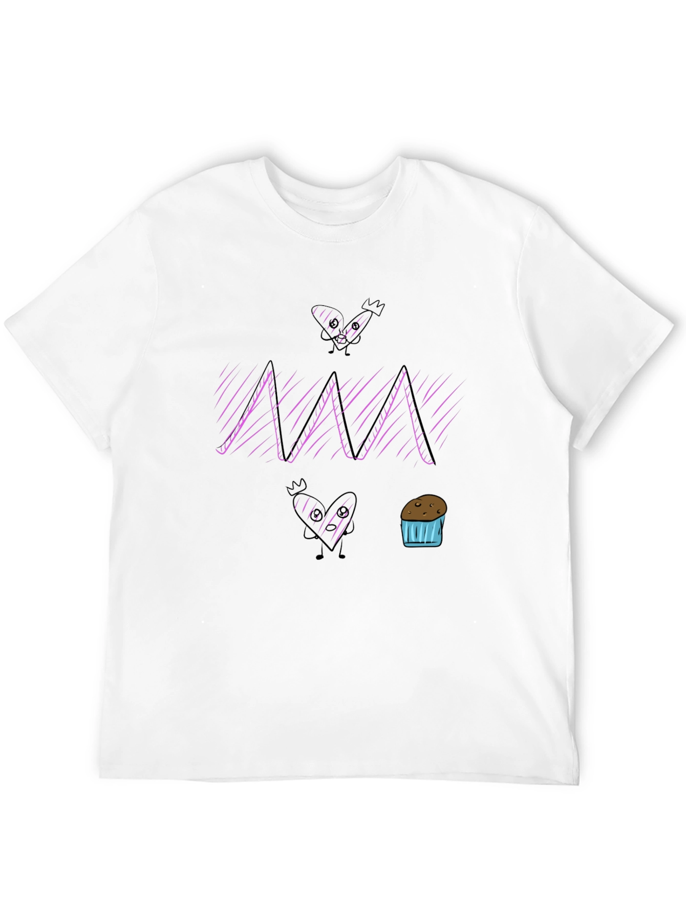 Fun Cartoon Graphic Print Black T-Shirt