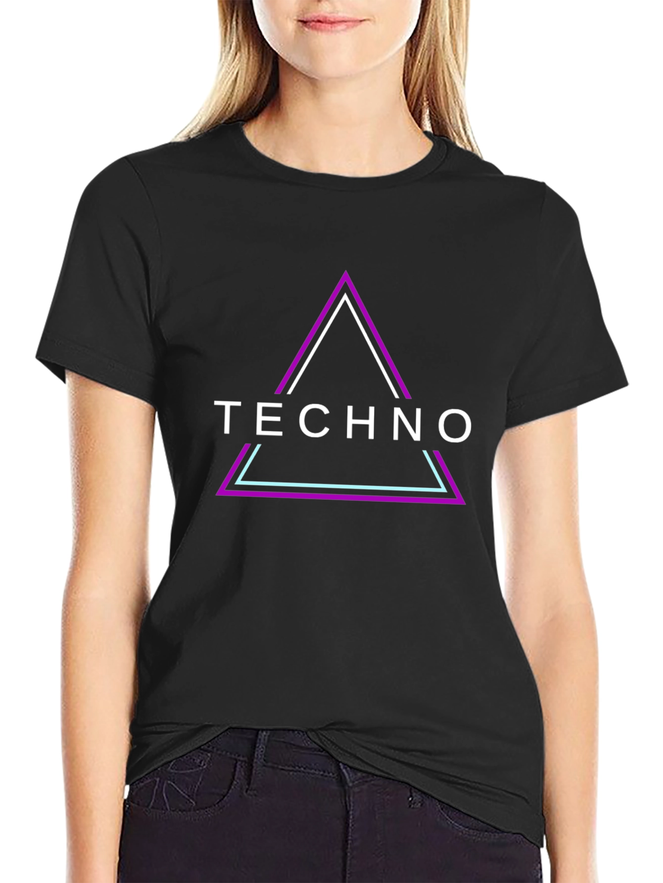 Techno Triangle Graphic Tee - Black