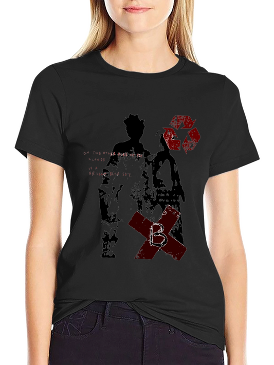 Edgy Graphic Print Black T-Shirt