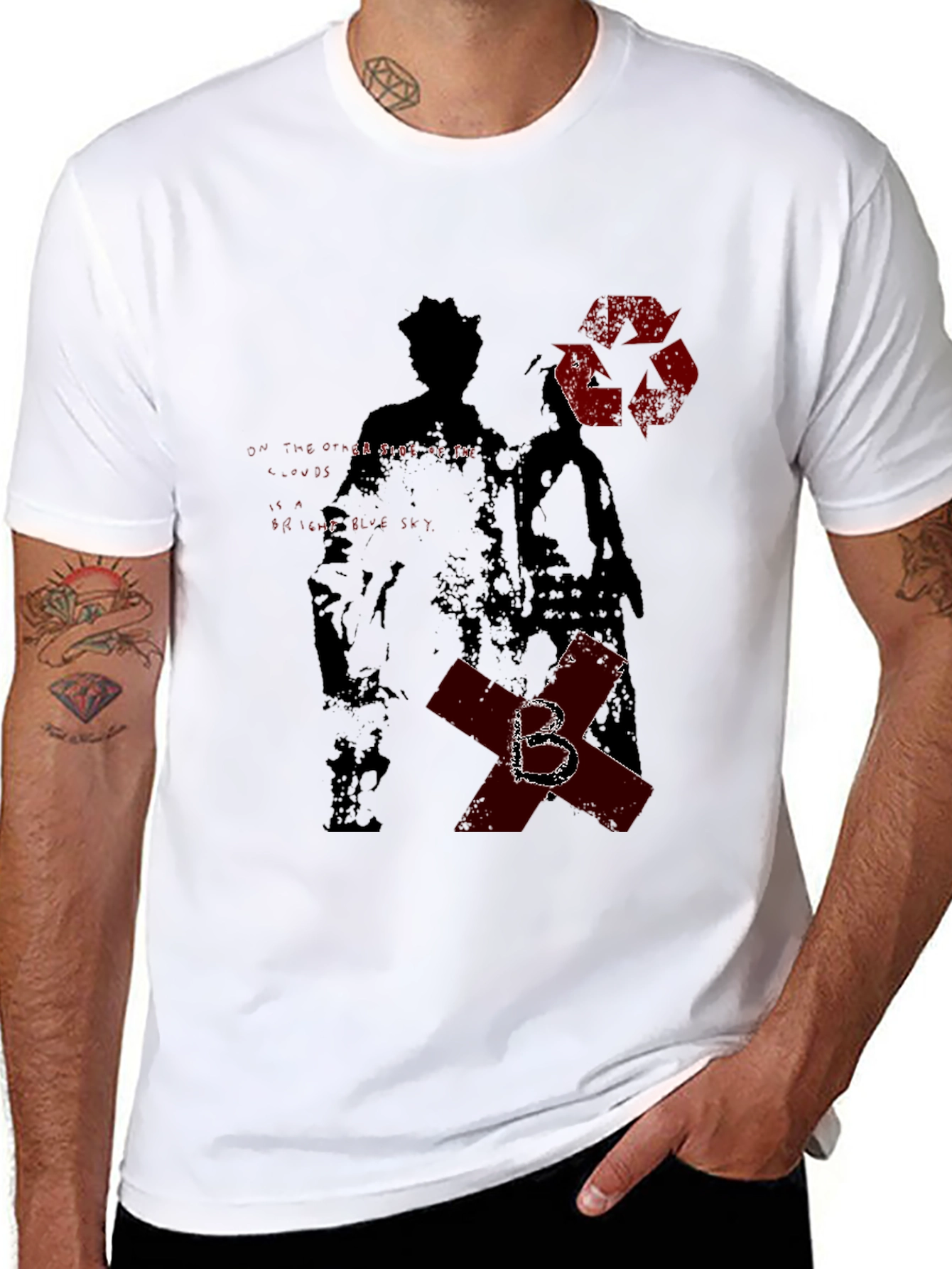 Edgy Graphic Print Black T-Shirt