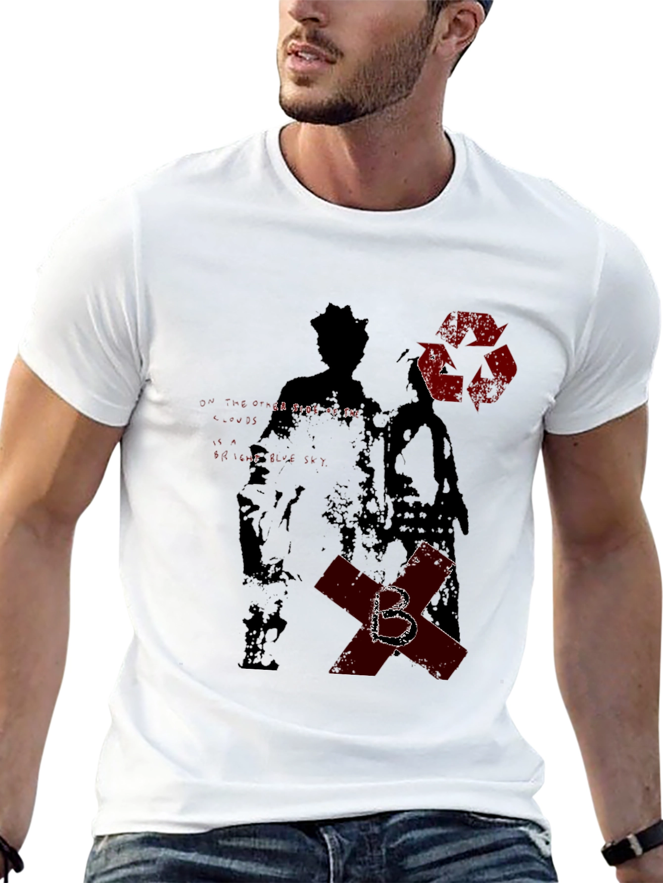 Edgy Graphic Print Black T-Shirt