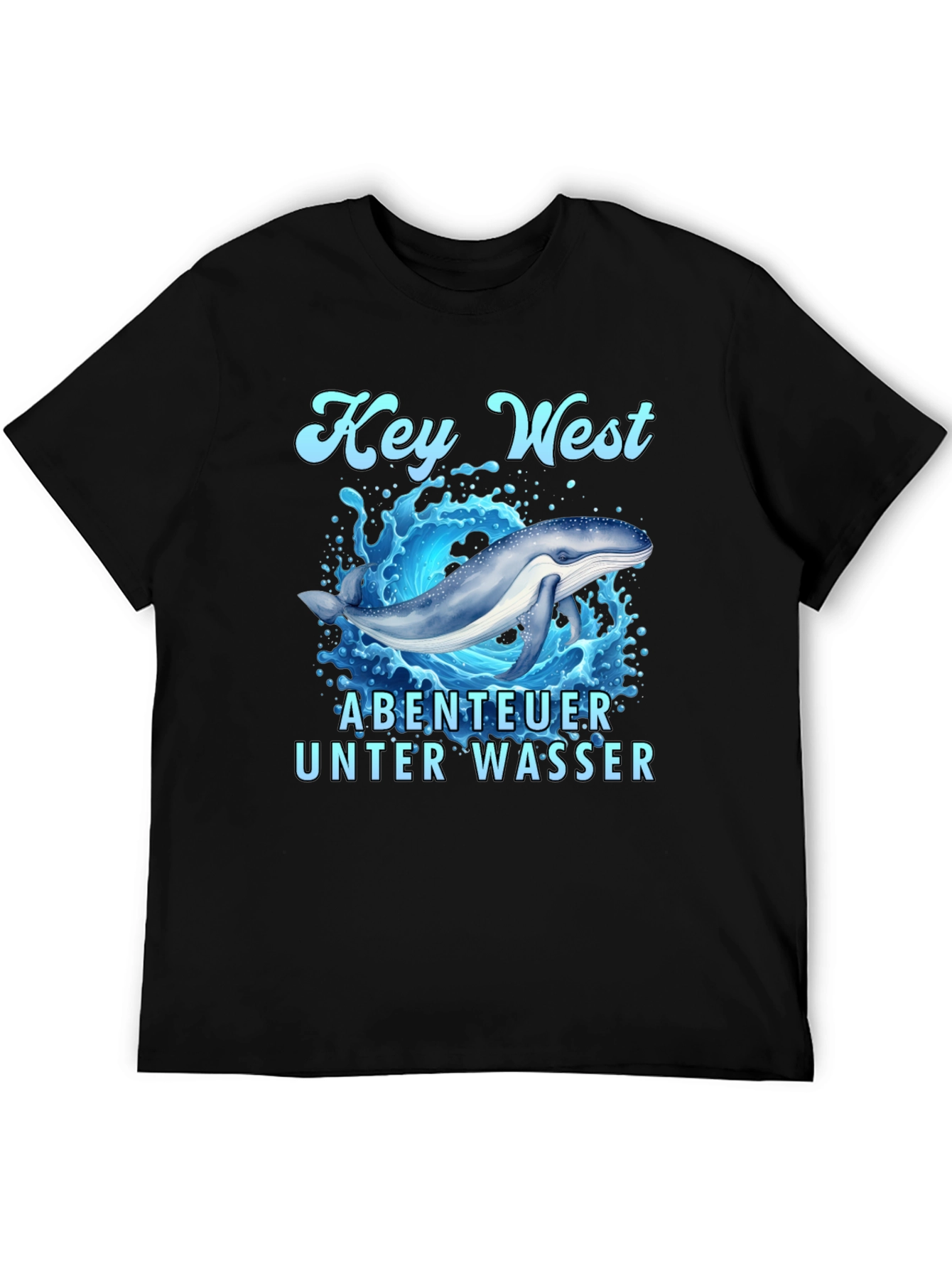 Key West Whale Adventure Black T-Shirt