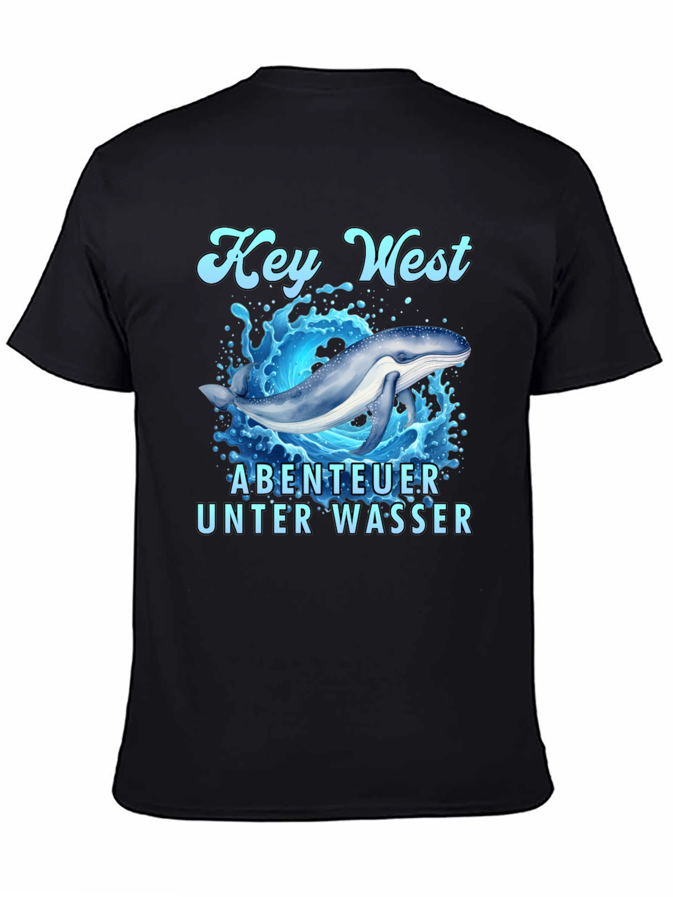 Key West Whale Adventure Black T-Shirt