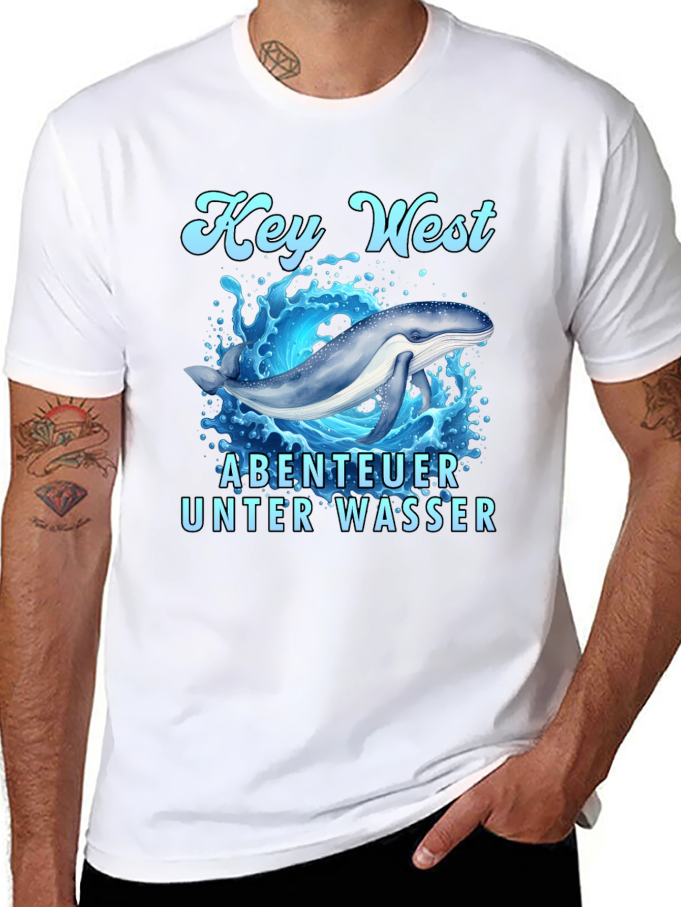 Key West Whale Adventure Black T-Shirt