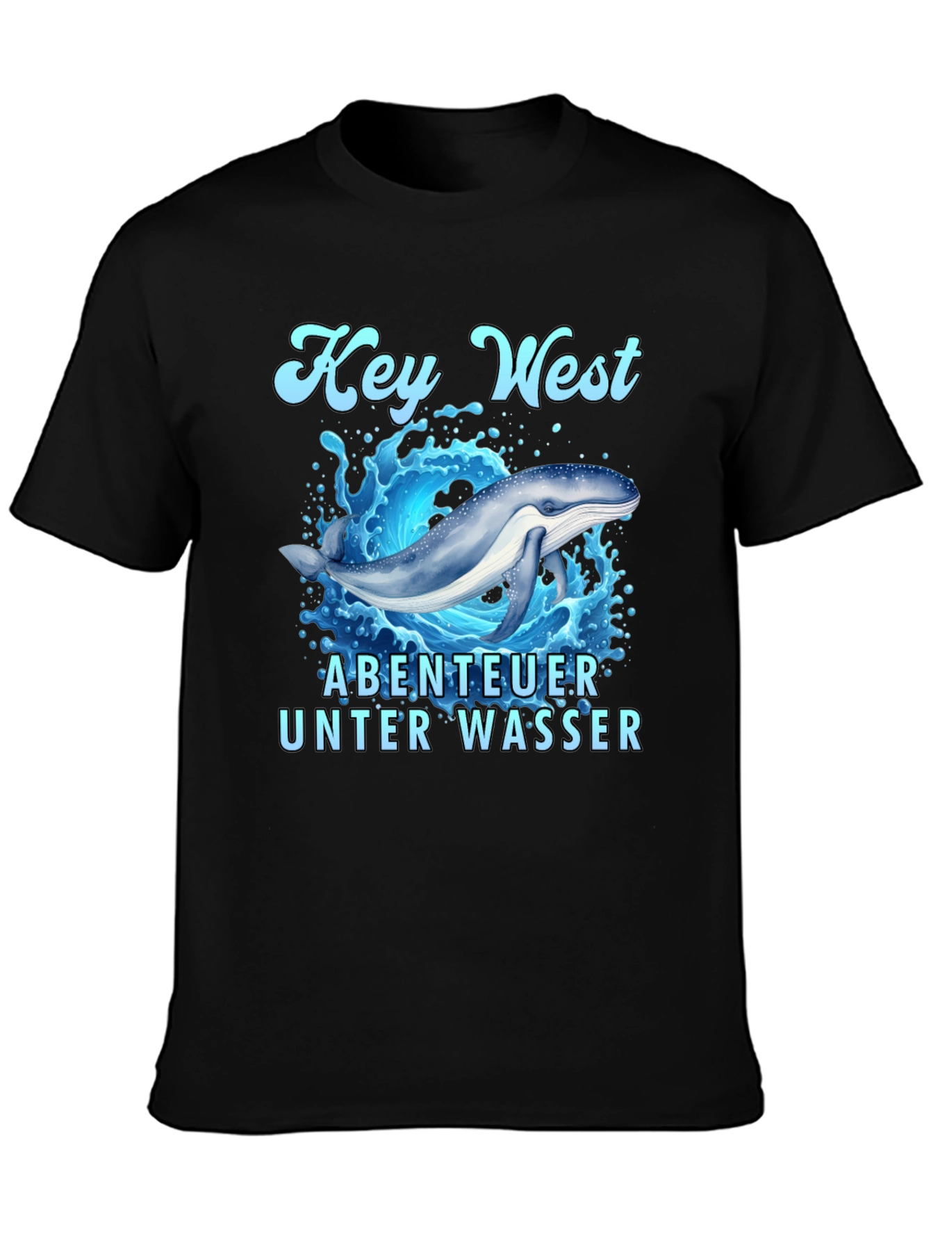 Key West Whale Adventure Black T-Shirt