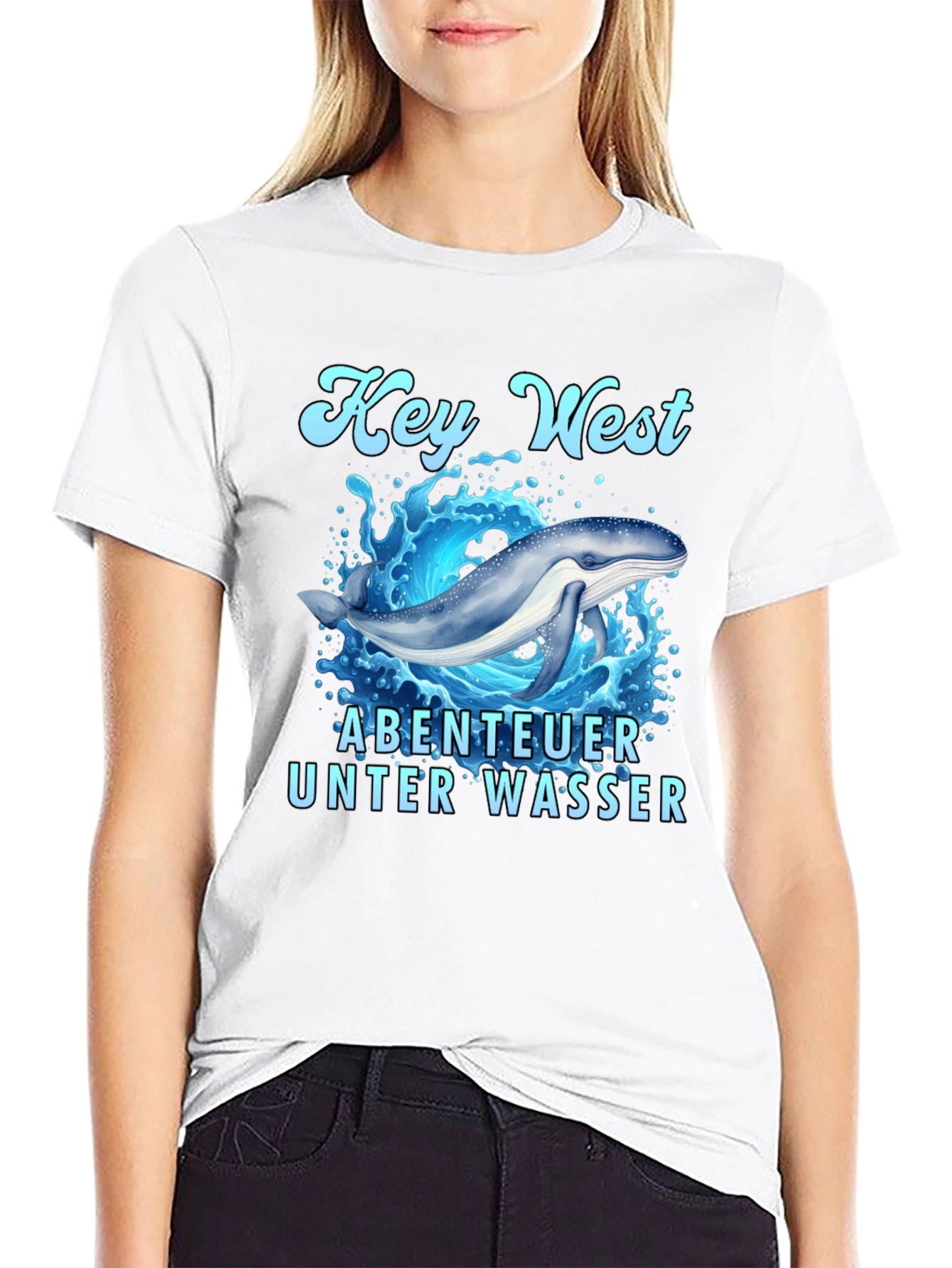 Key West Whale Adventure Black T-Shirt
