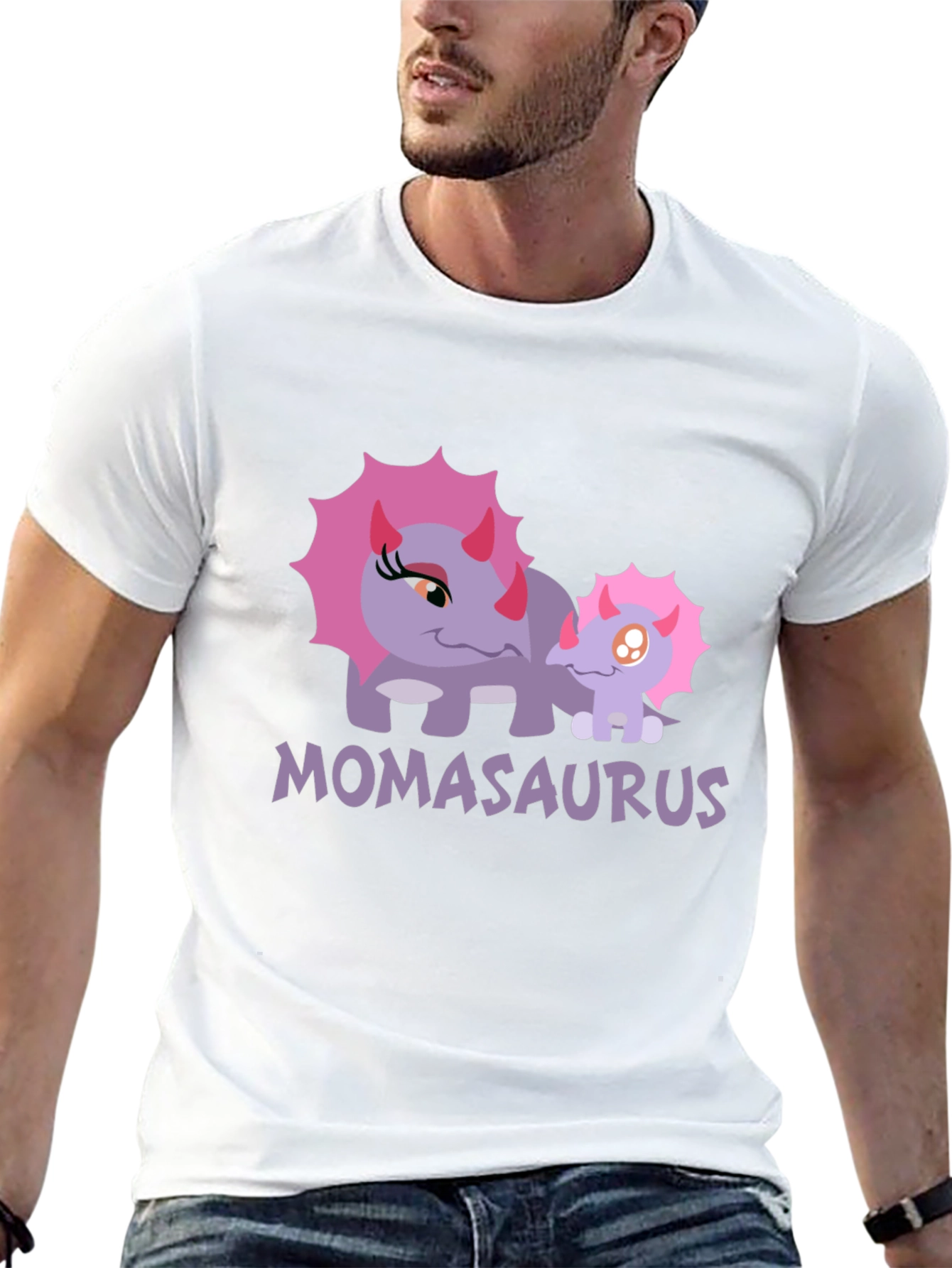 Momasaurus Graphic T-Shirt - Cute Dinosaur Mom Tee
