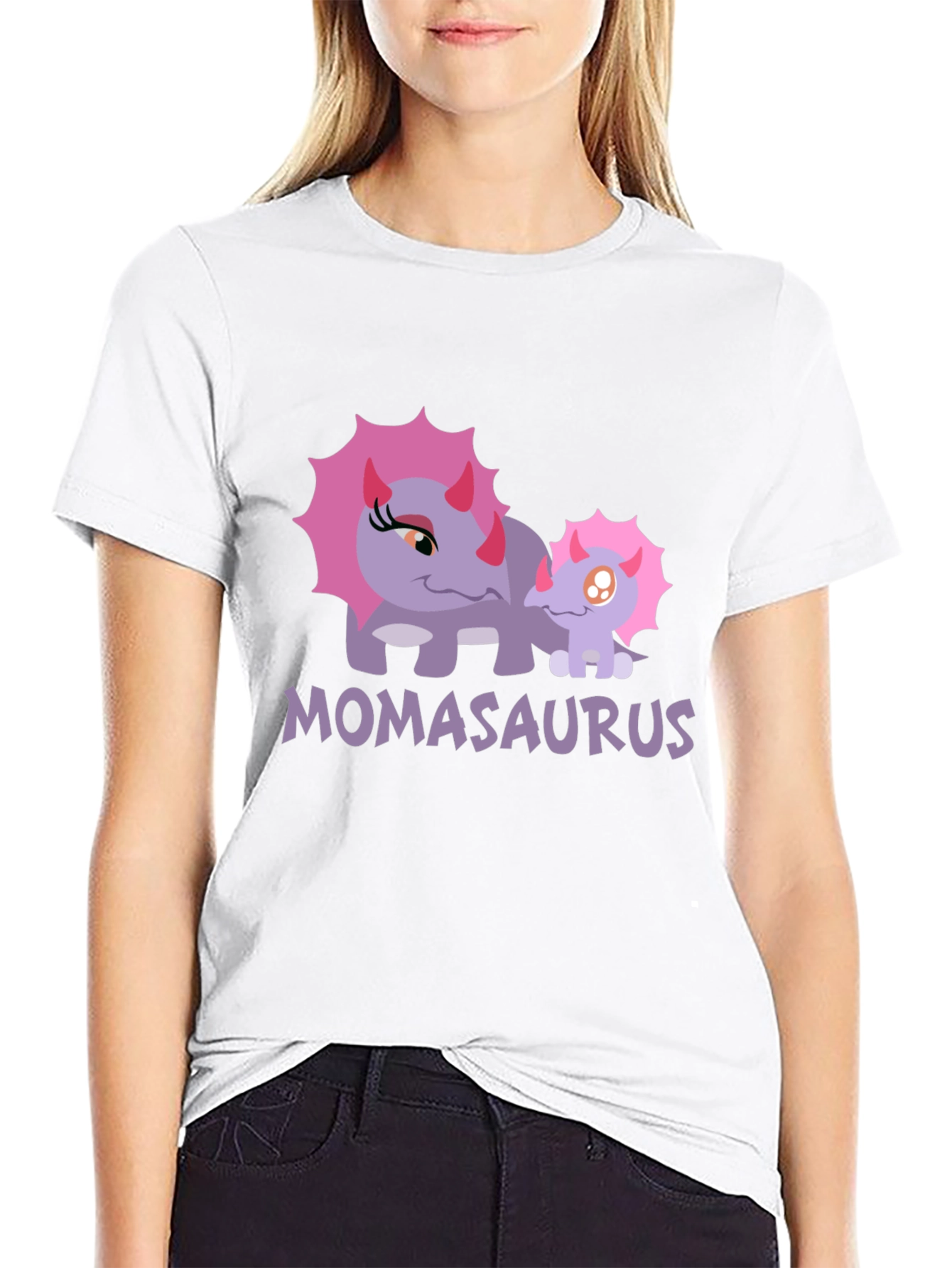 Momasaurus Graphic T-Shirt - Cute Dinosaur Mom Tee