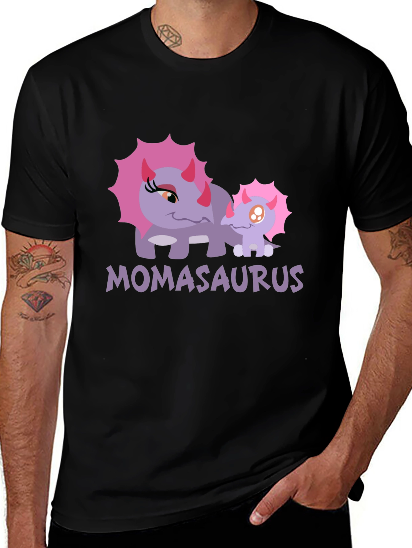 Momasaurus Graphic T-Shirt - Cute Dinosaur Mom Tee