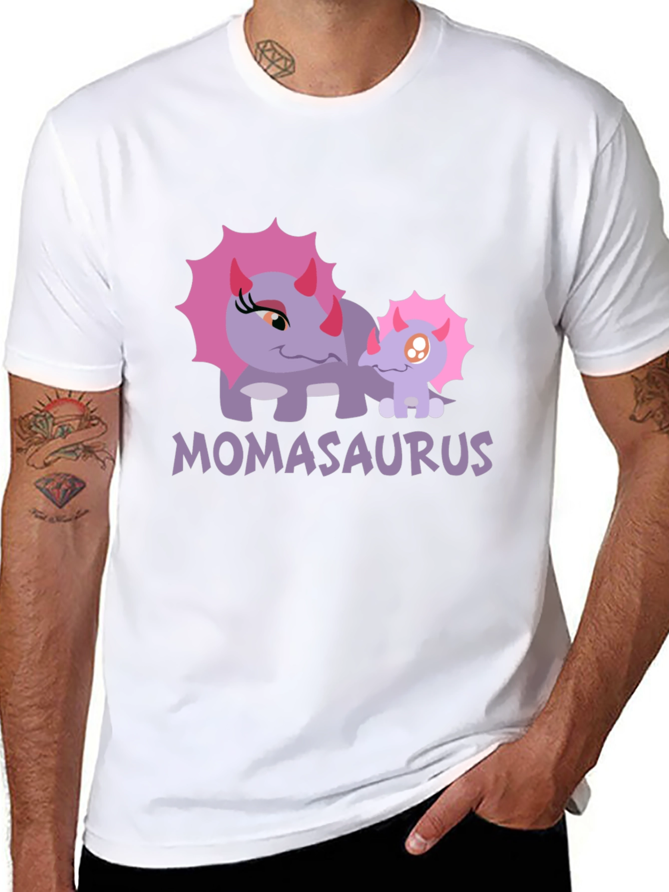 Momasaurus Graphic T-Shirt - Cute Dinosaur Mom Tee