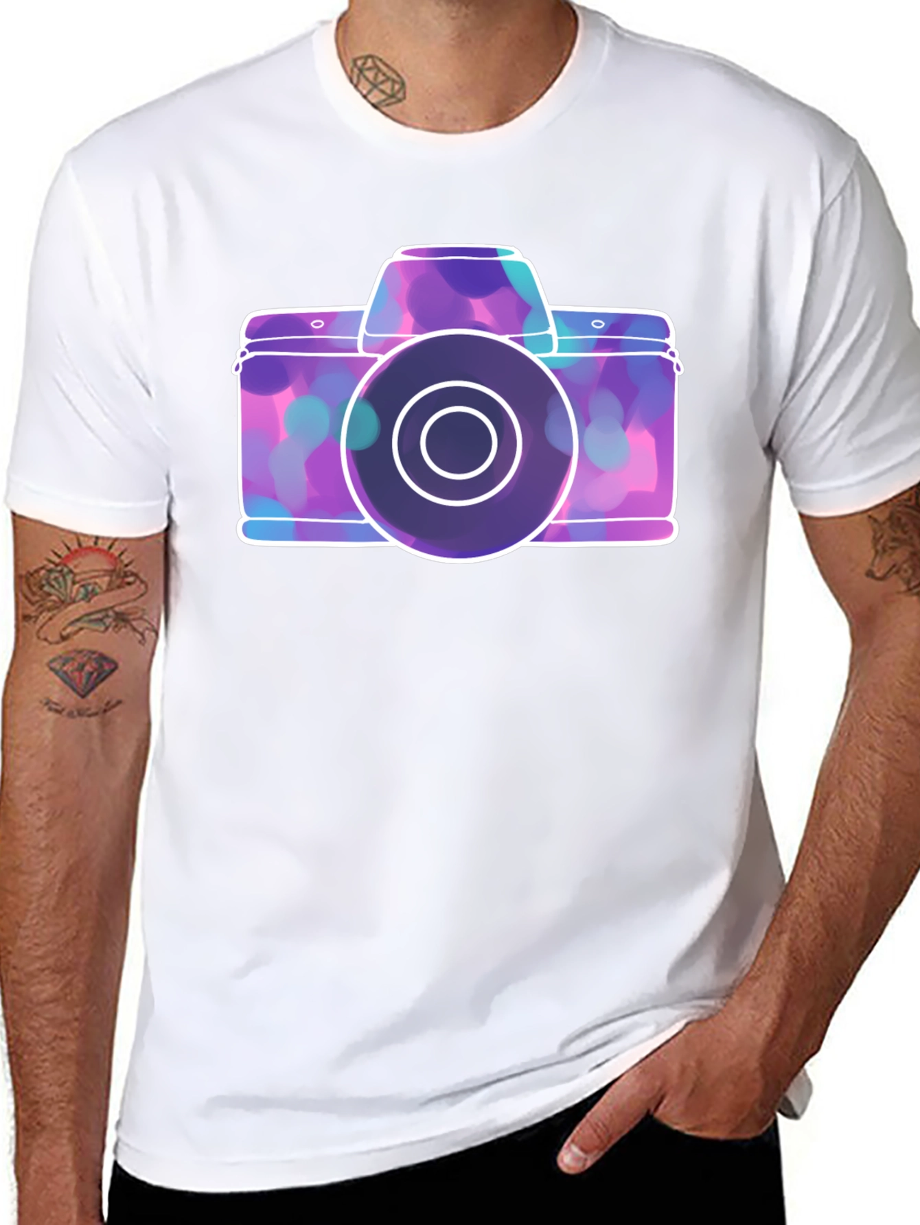 Camera Graphic Tee - Artistic Casual Wear
