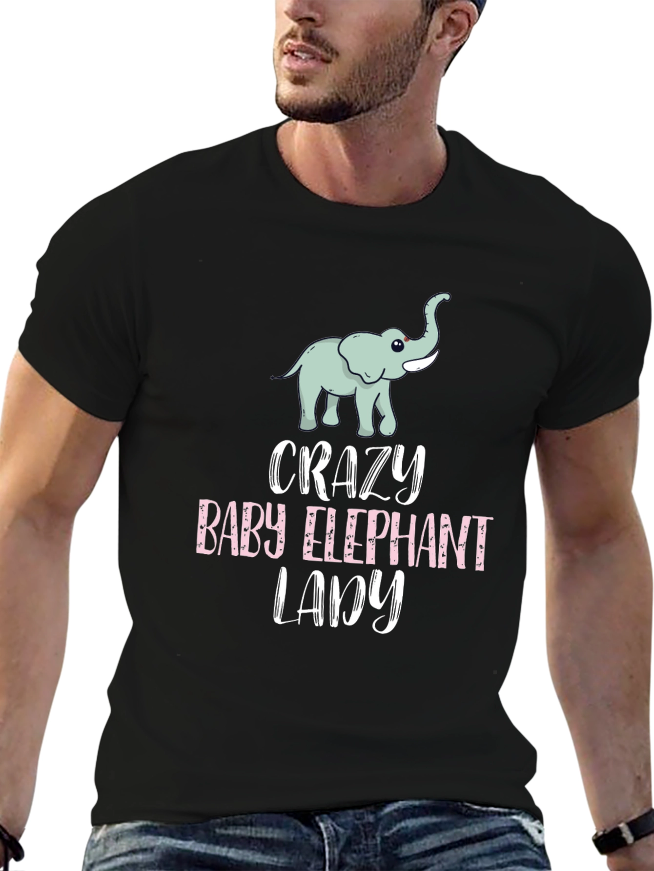 Crazy Baby Elephant Lady T-Shirt