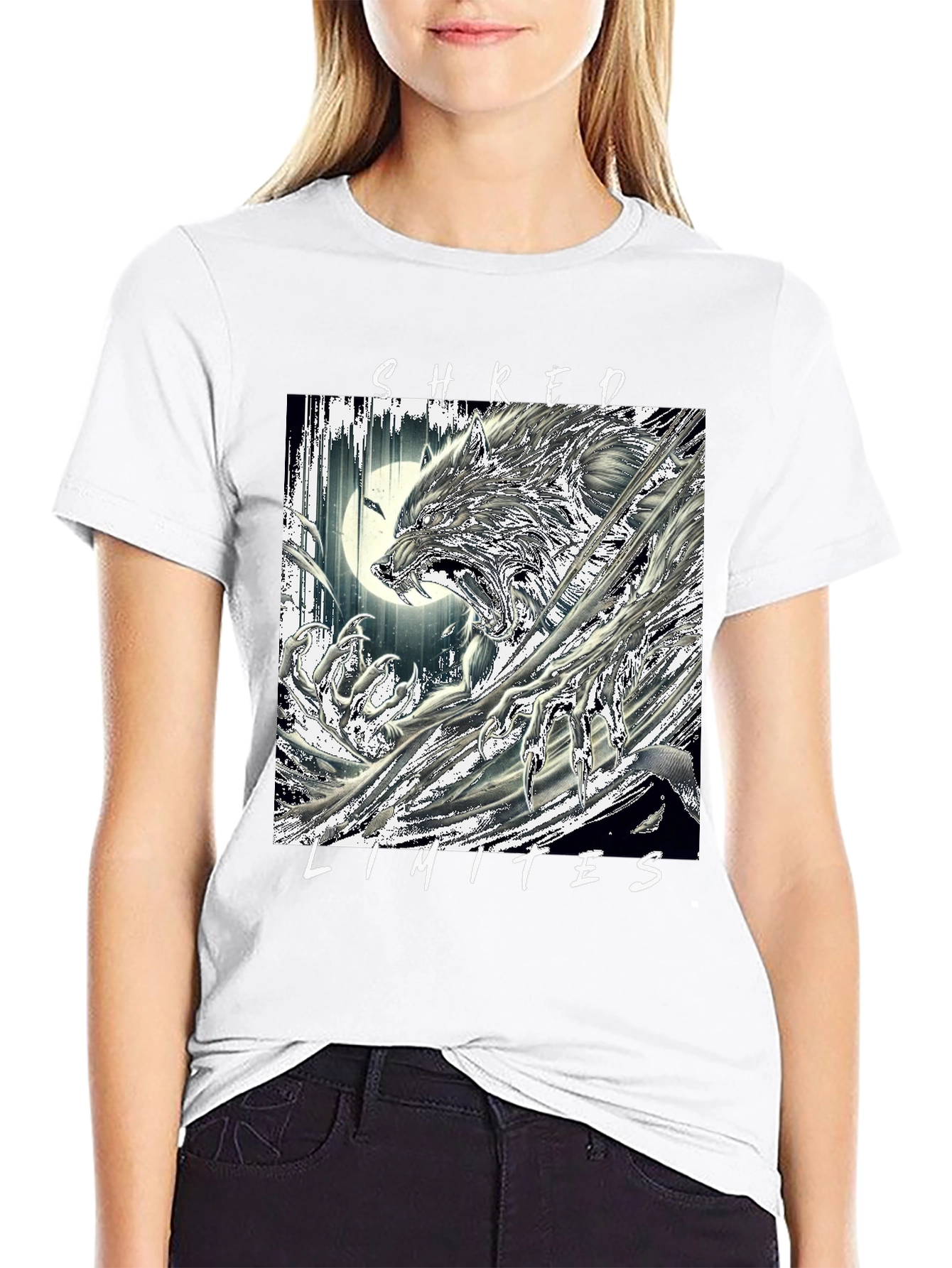 Shred Limits Graphic Tee - Wolf Design