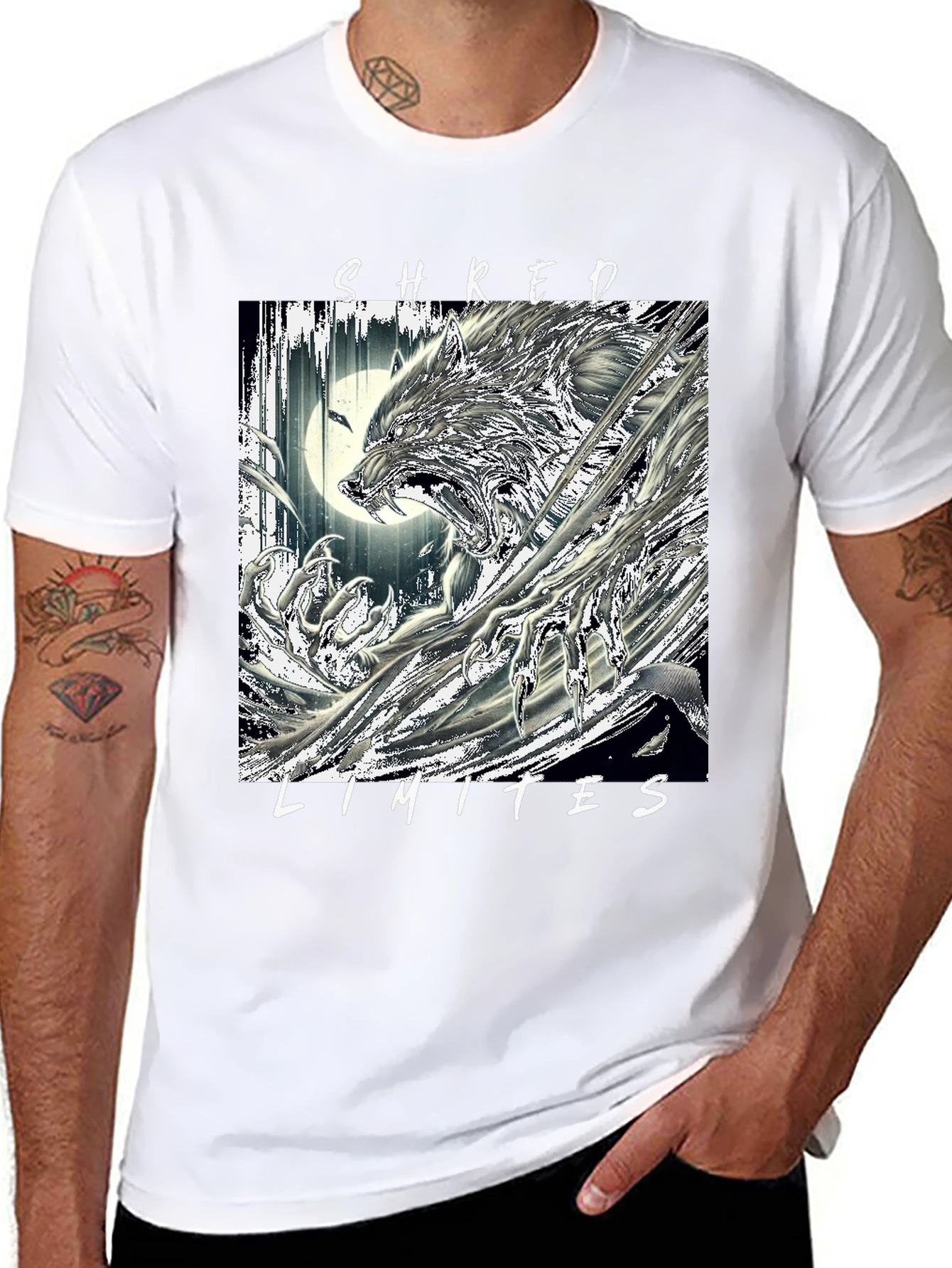 Shred Limits Graphic Tee - Wolf Design