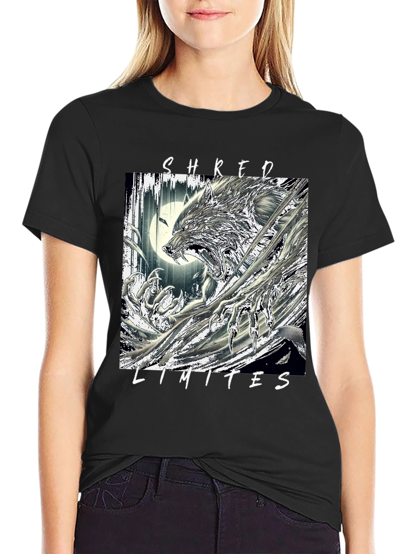 Shred Limits Graphic Tee - Wolf Design