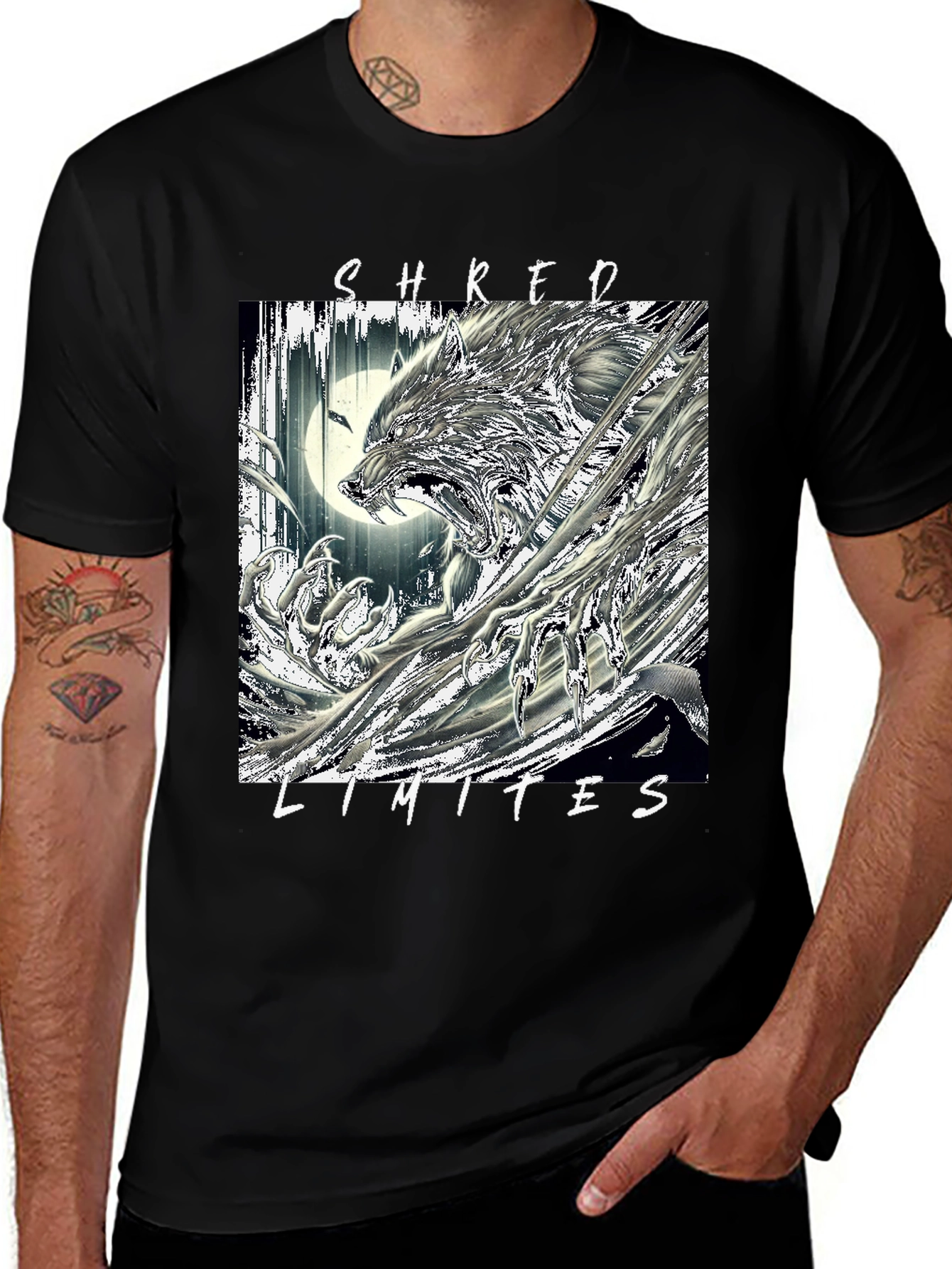 Shred Limits Graphic Tee - Wolf Design