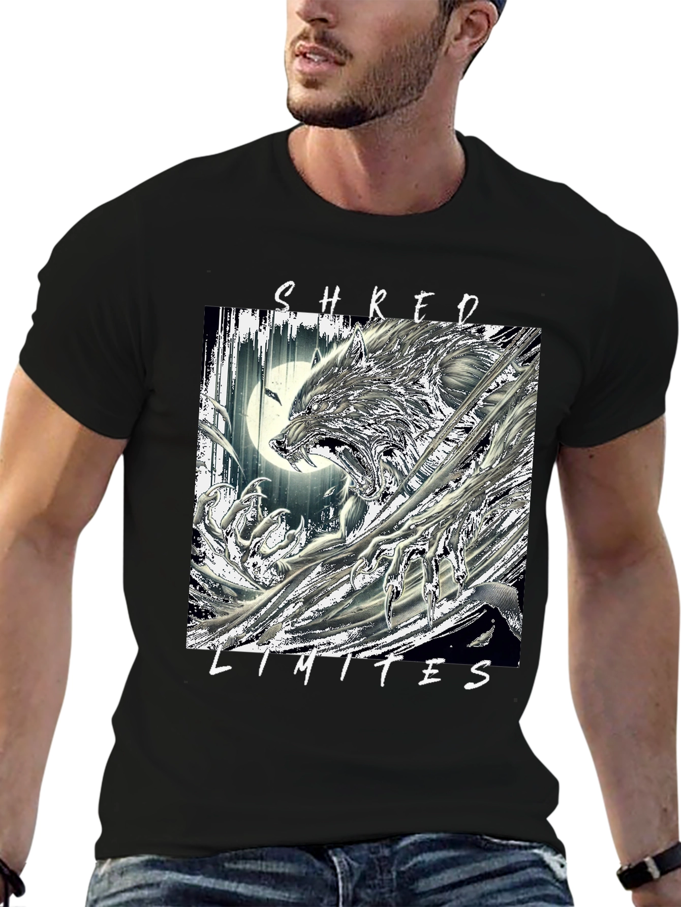 Shred Limits Graphic Tee - Wolf Design
