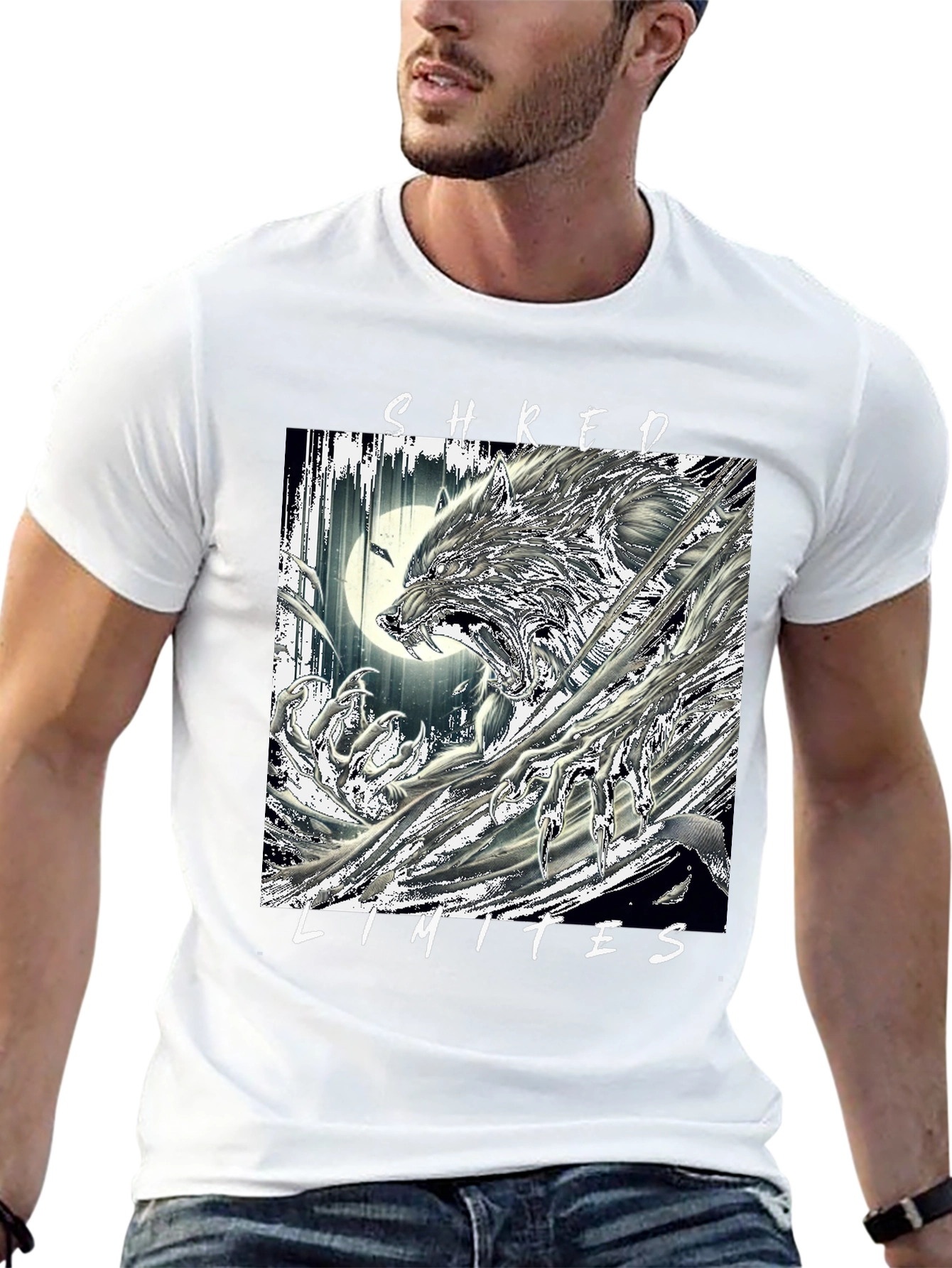 Shred Limits Graphic Tee - Wolf Design