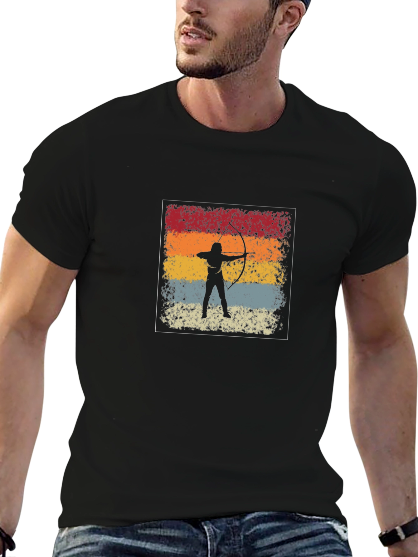 Archery Retro Style Black T-Shirt