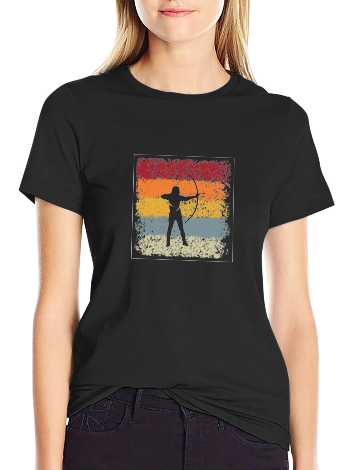 Archery Retro Style Black T-Shirt