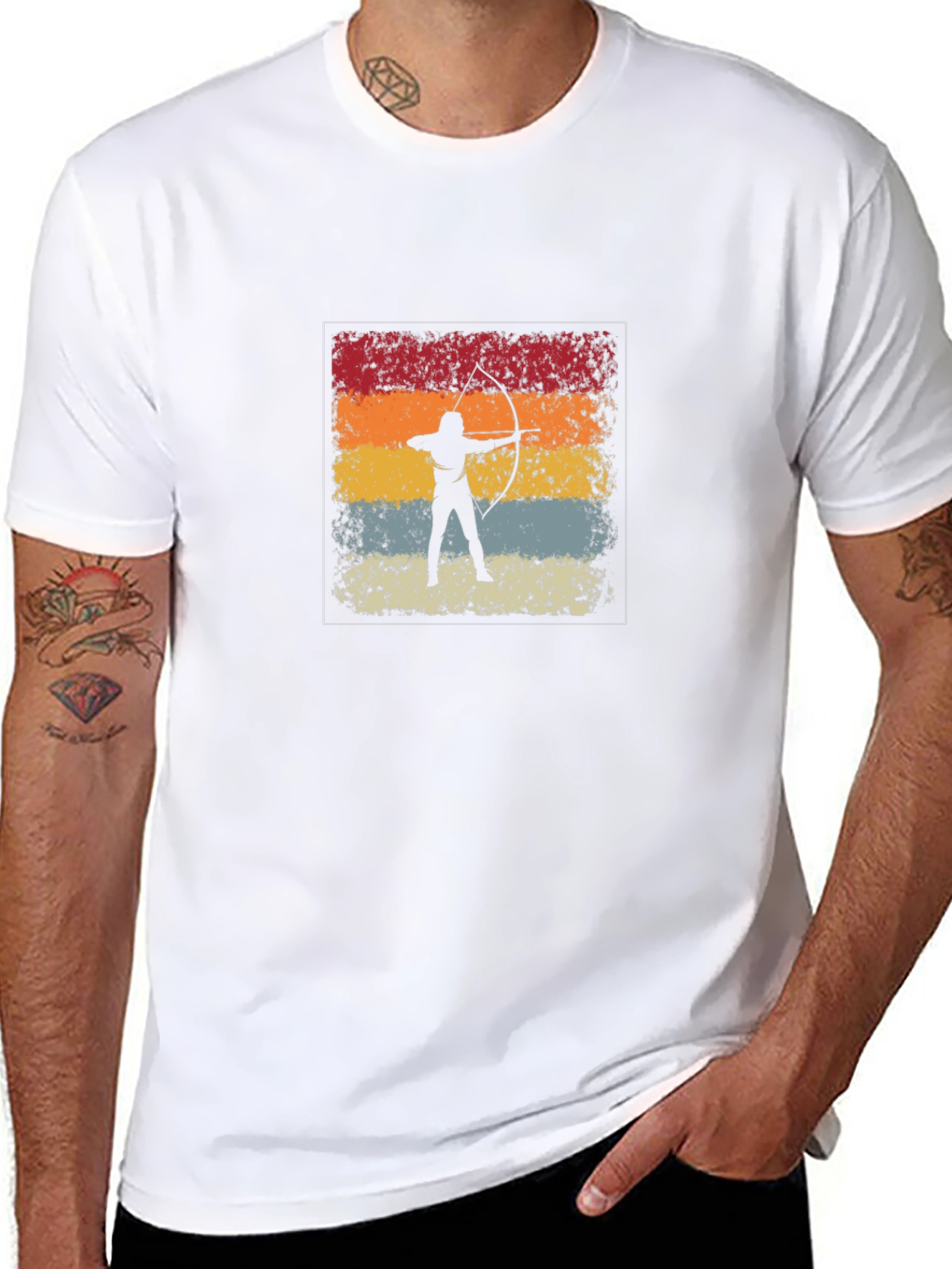 Archery Retro Style Black T-Shirt