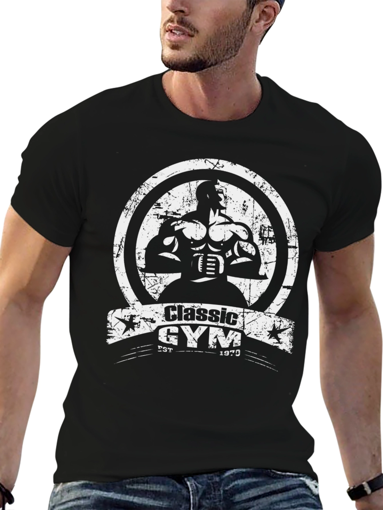 Classic Gym Black T-Shirt - Bodybuilding Apparel