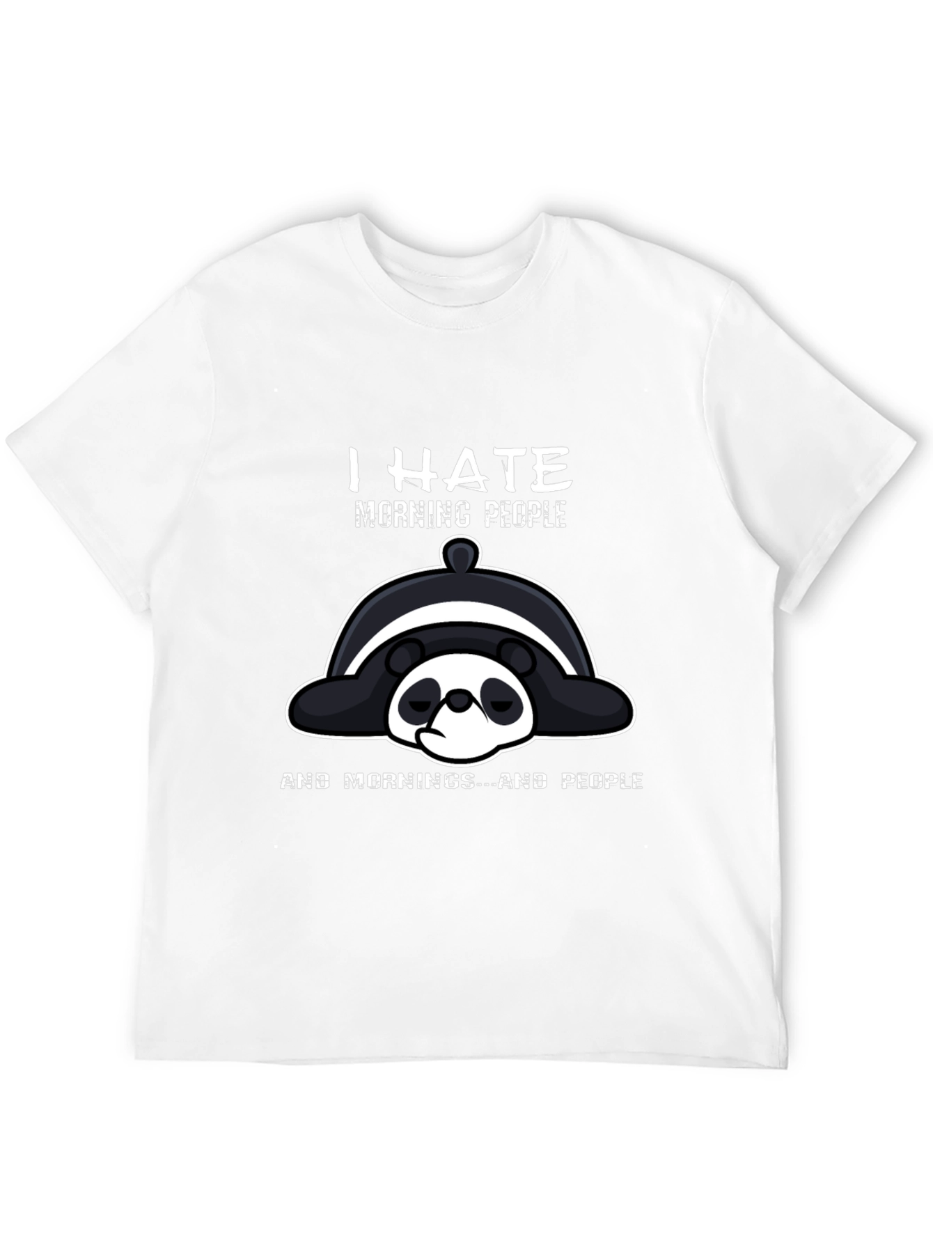 I Hate Morning People Panda Graphic T-Shirt