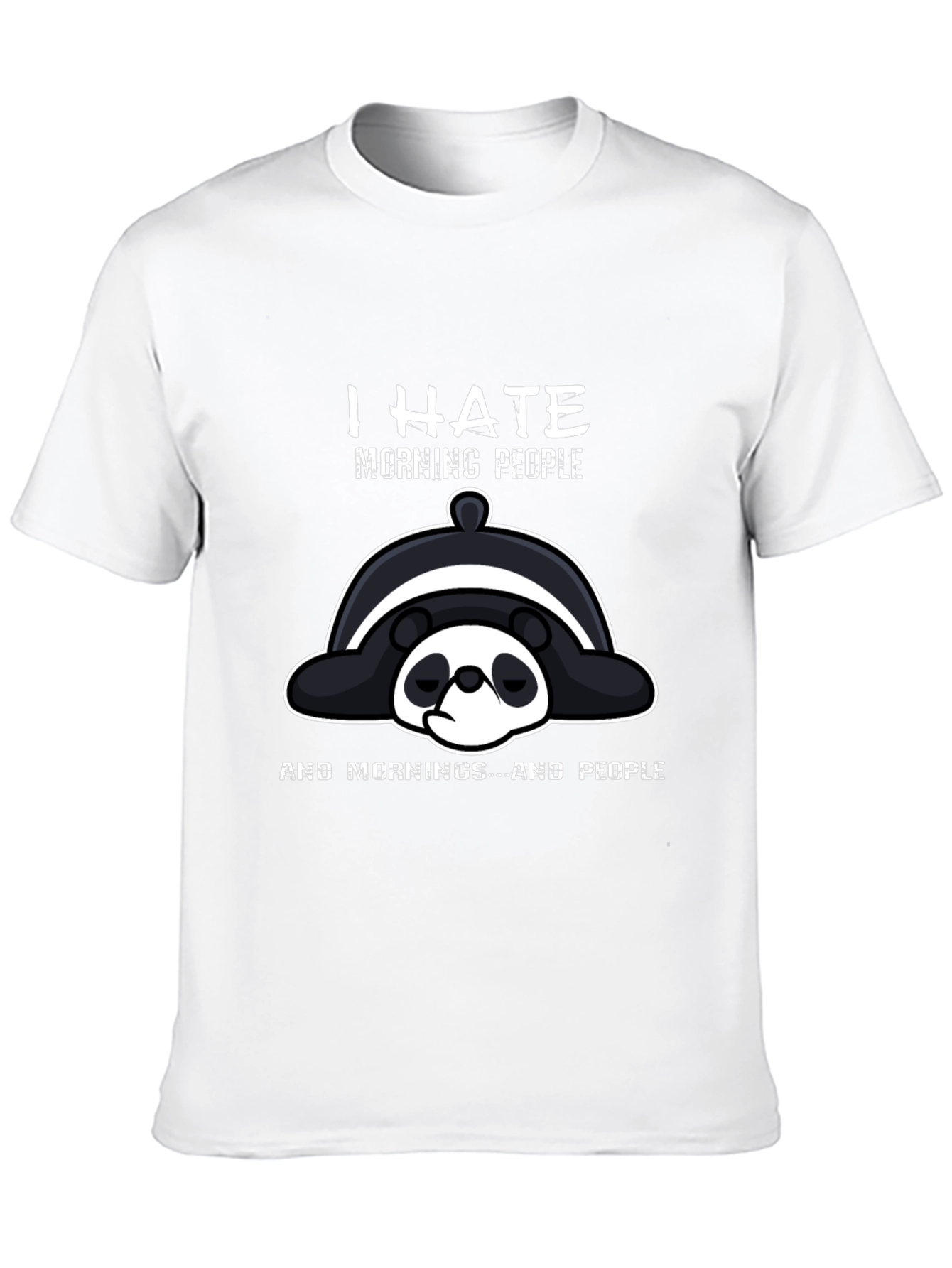 I Hate Morning People Panda Graphic T-Shirt