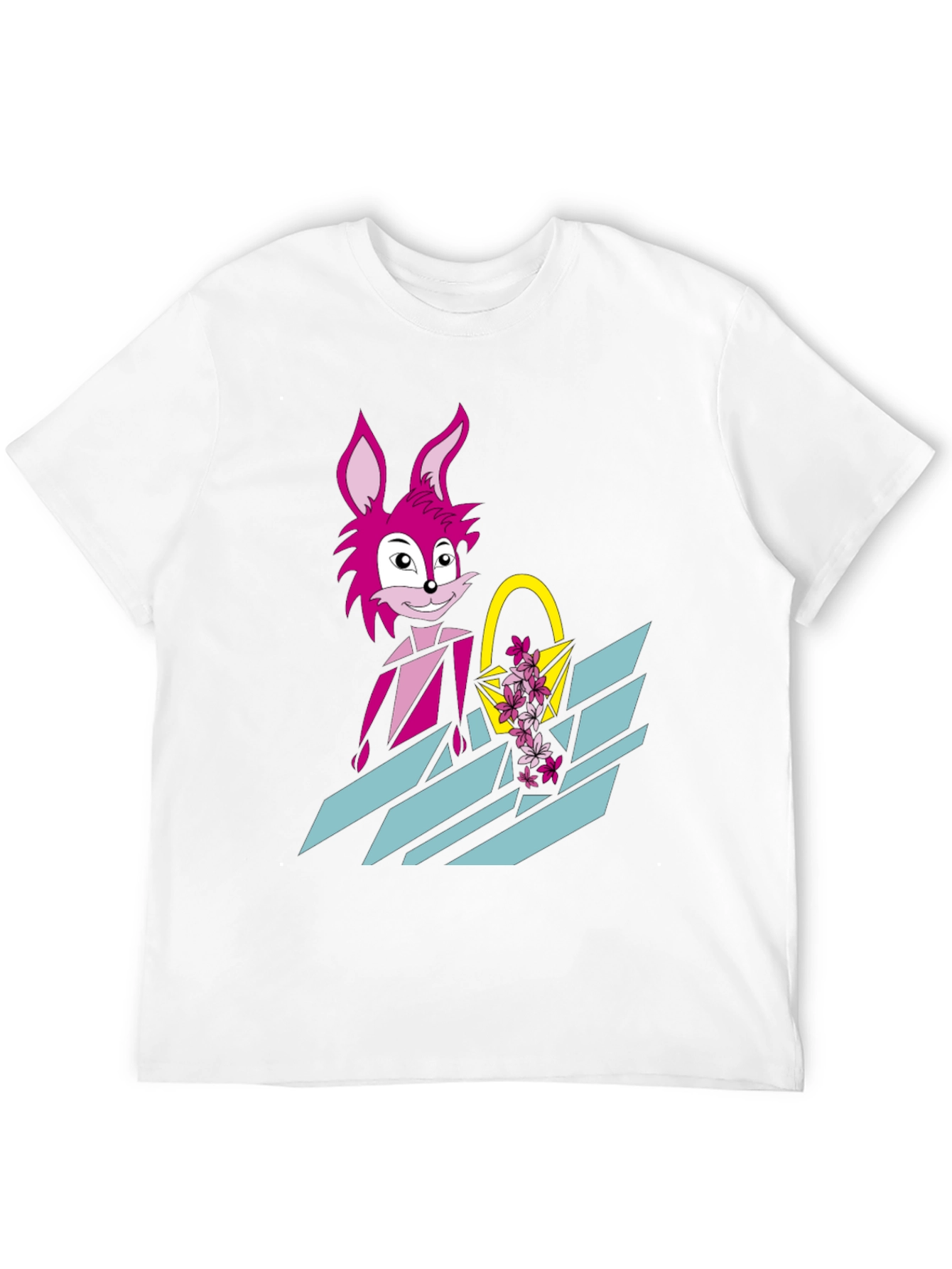 Pink Rabbit Graphic Tee - Trendy Easter T-Shirt