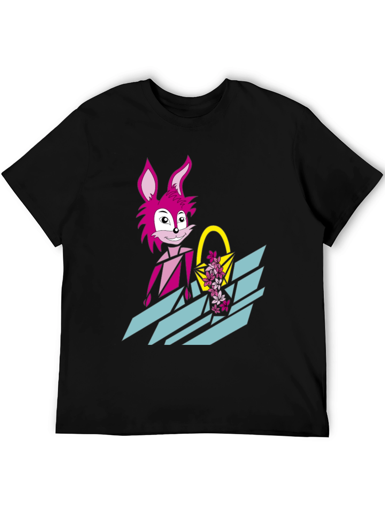 Pink Rabbit Graphic Tee - Trendy Easter T-Shirt