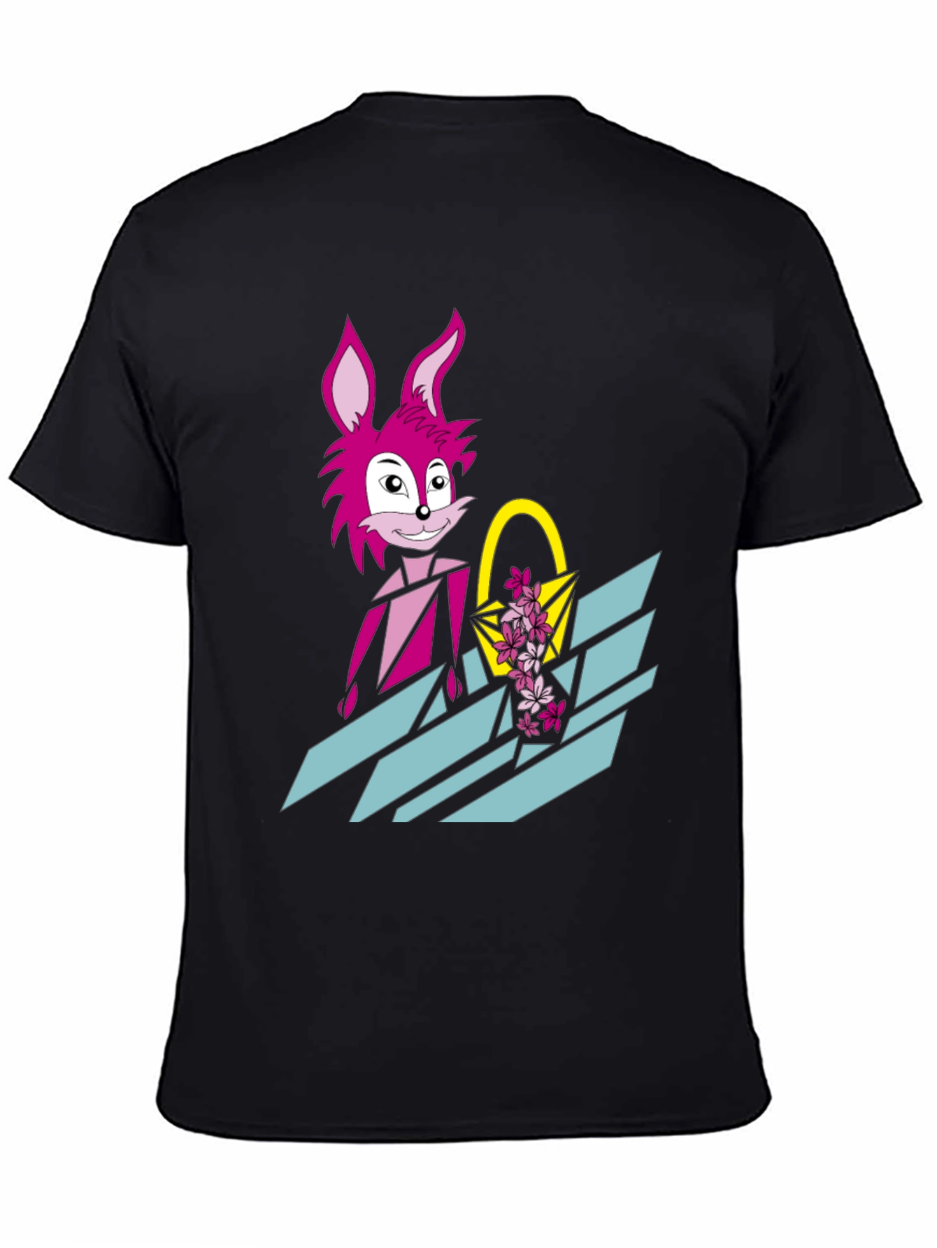 Pink Rabbit Graphic Tee - Trendy Easter T-Shirt