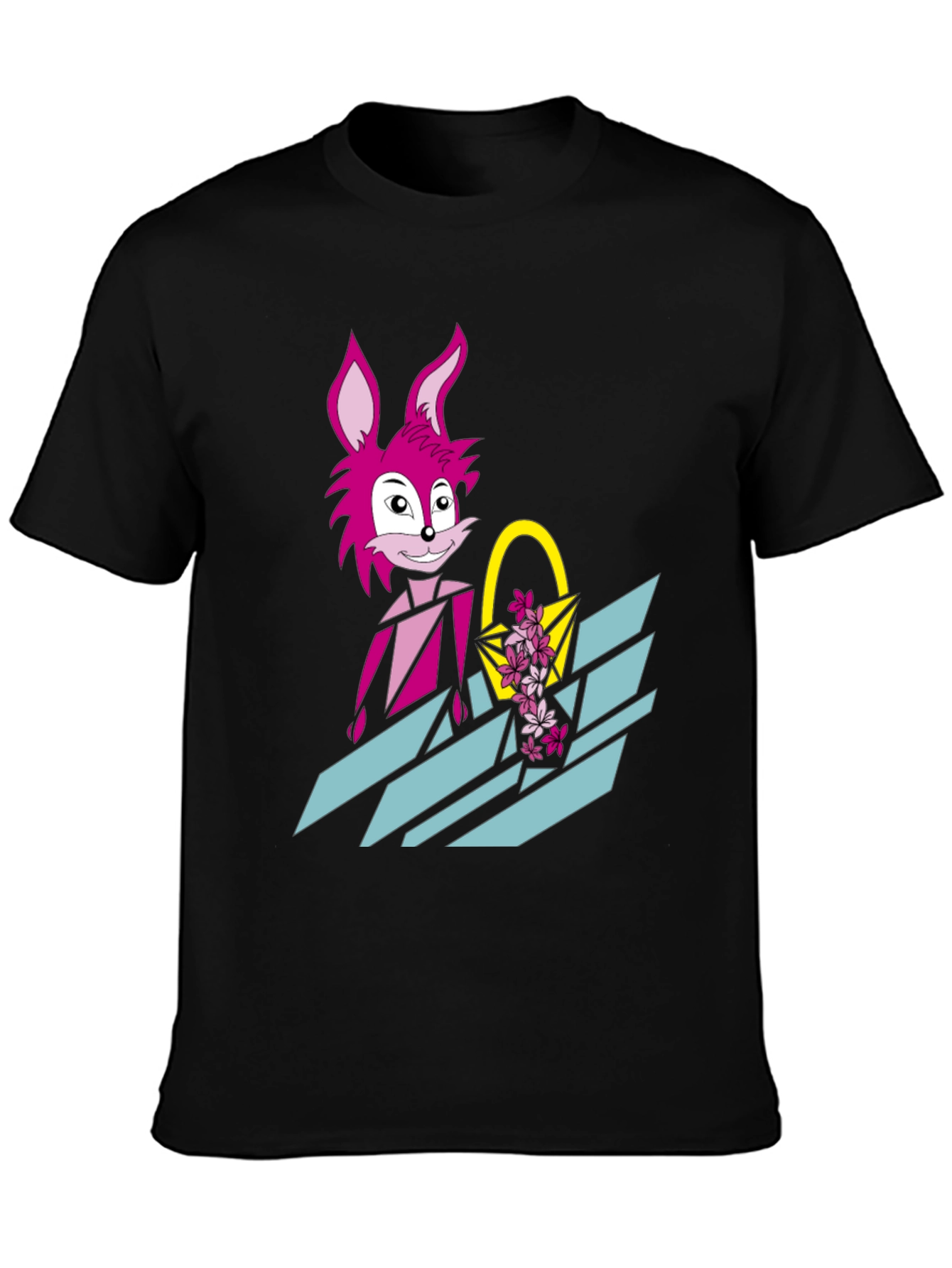 Pink Rabbit Graphic Tee - Trendy Easter T-Shirt